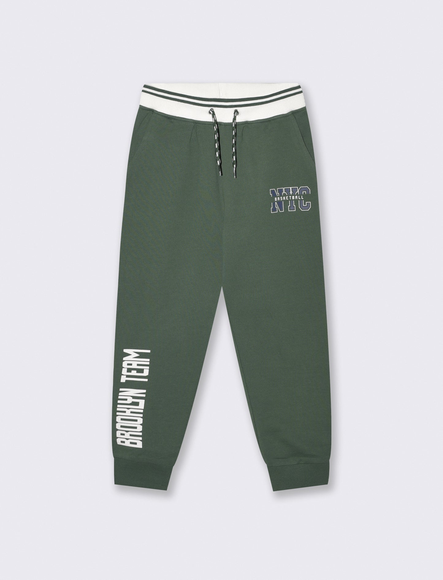 Jogger Bicolore in Cotone per Tempo Libero - Verde abete