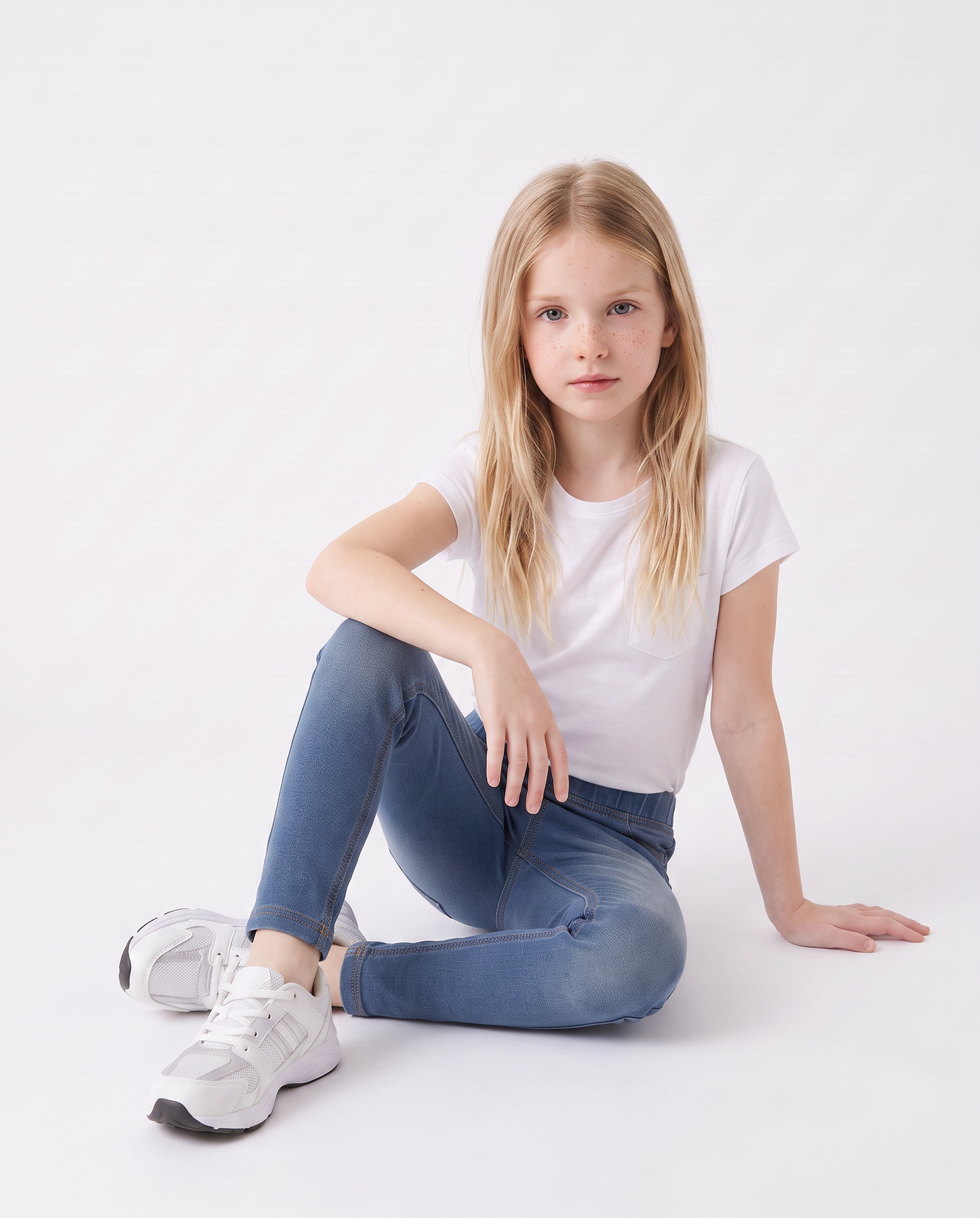 Jeggings in cotone elastico effetto denim - Denim