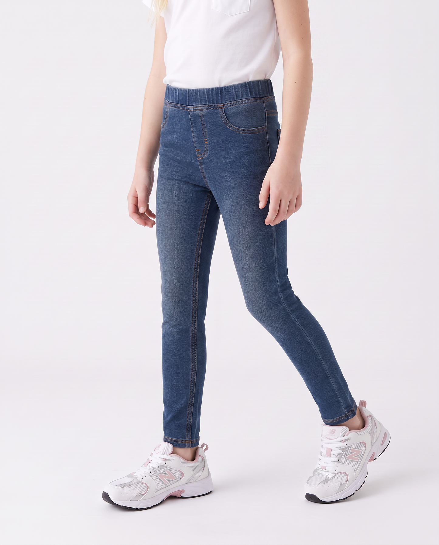 Jeggings in cotone elastico effetto denim - Denim
