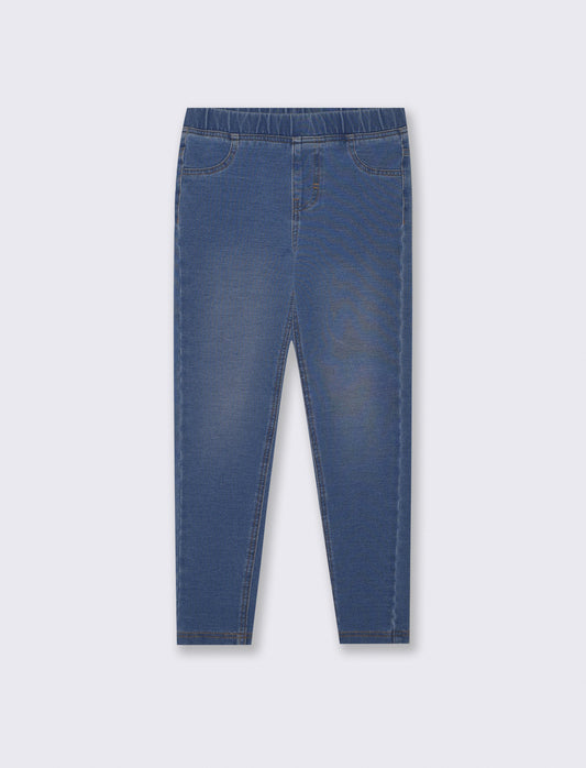 Jeggings in cotone elastico effetto denim - Denim