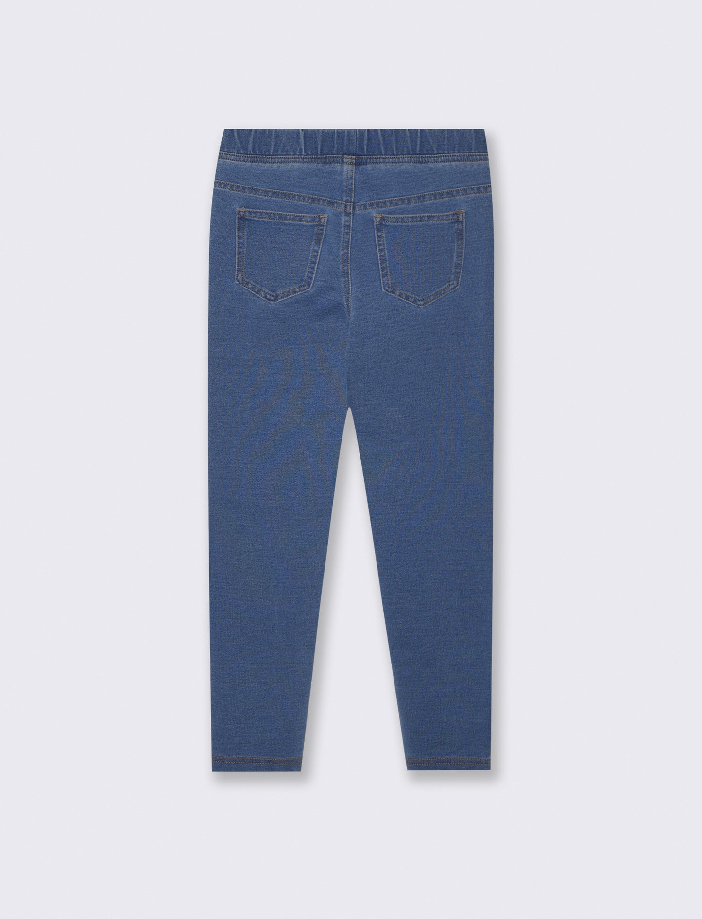 Cotton stretch jeggings with denim effect - Blue