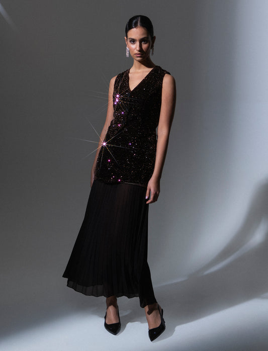 Gilet in paillettes - Moro