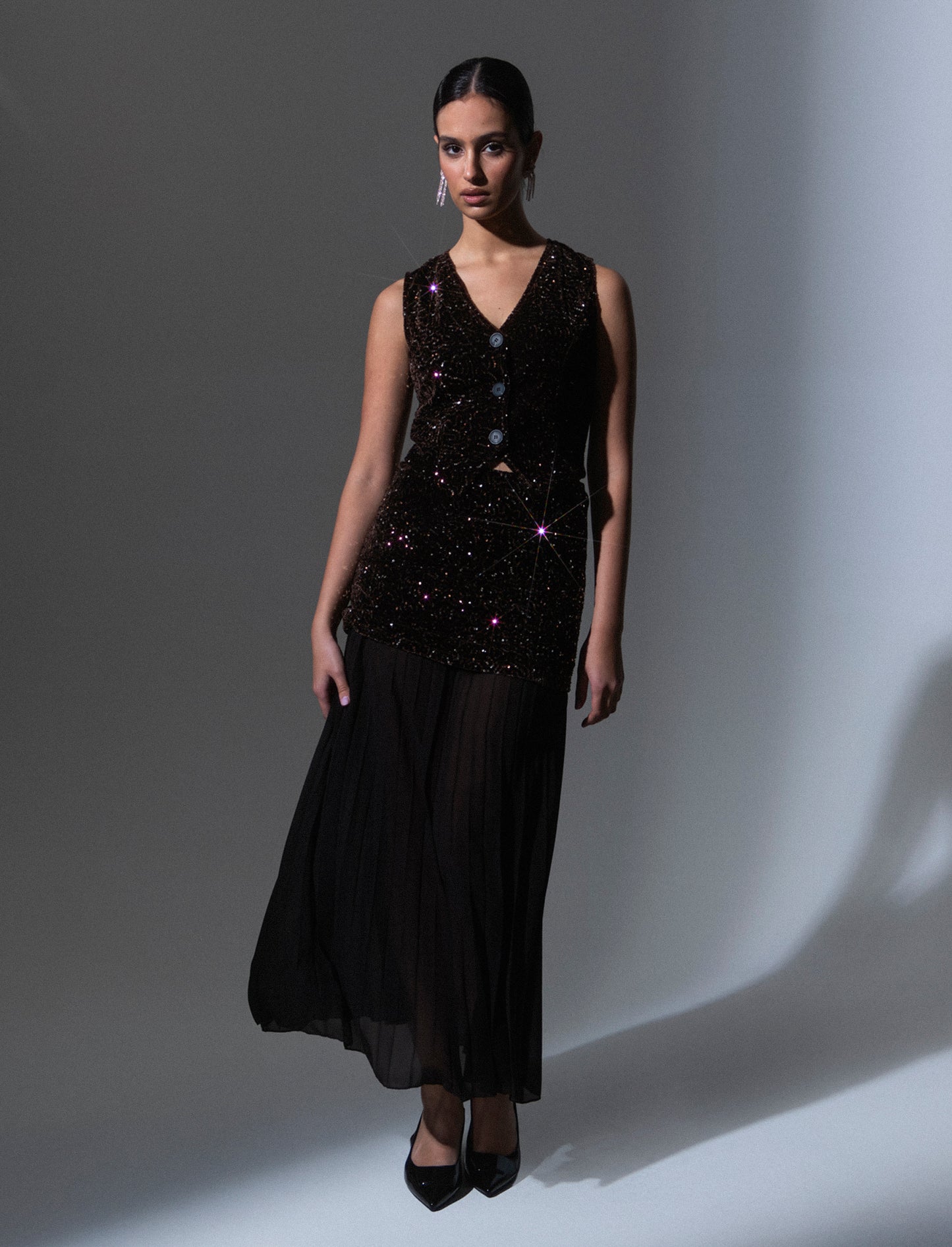 Gilet in paillettes - Moro