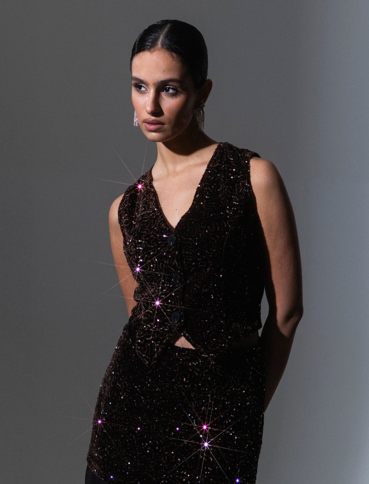 Gilet in paillettes - Moro