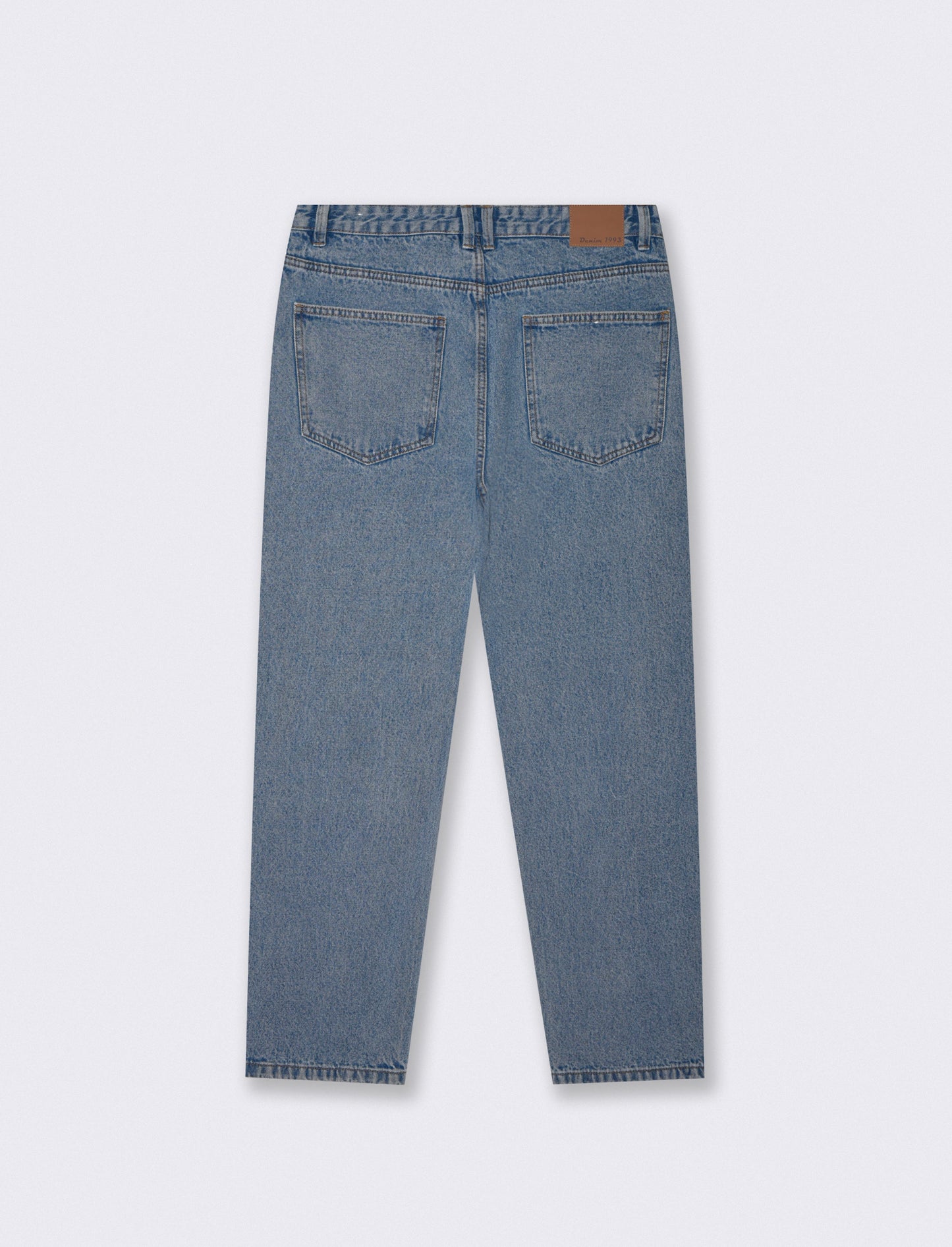 Jeans Baggy Fit Blu Medio Effetto Slavato - Denim