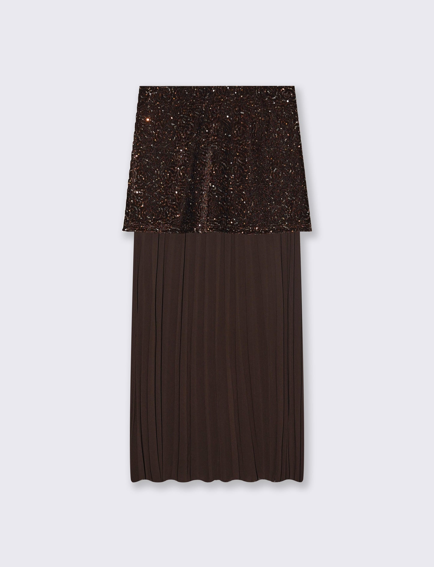 Gonna midi in paillettes e georgette - Moro