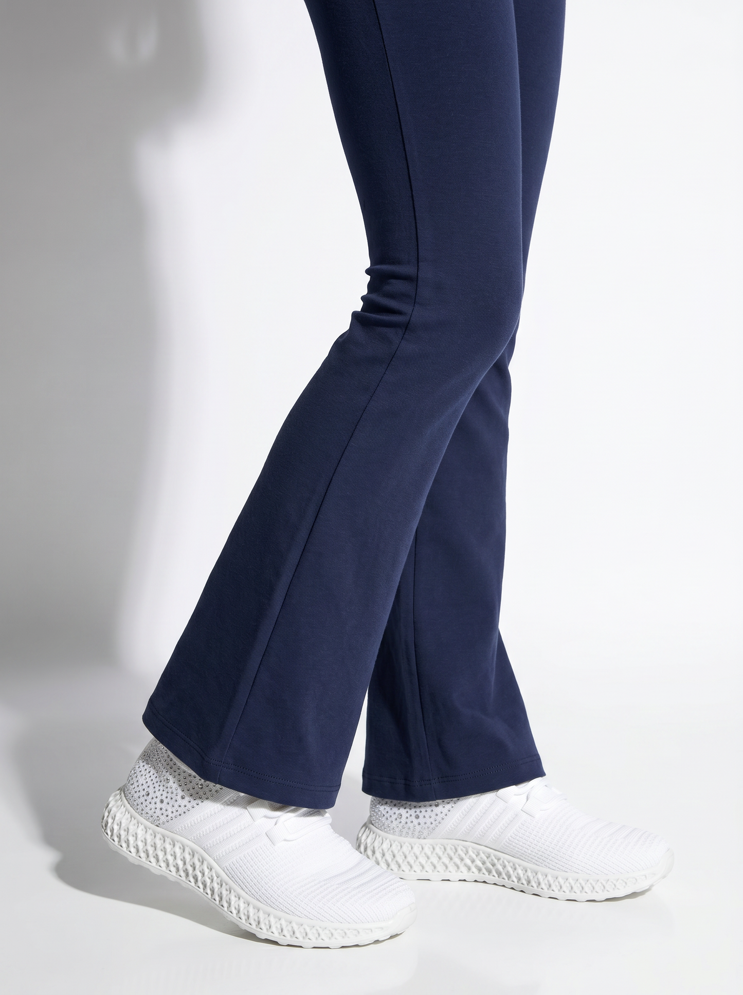 Leggings a zampa in jersey morbido - Blu