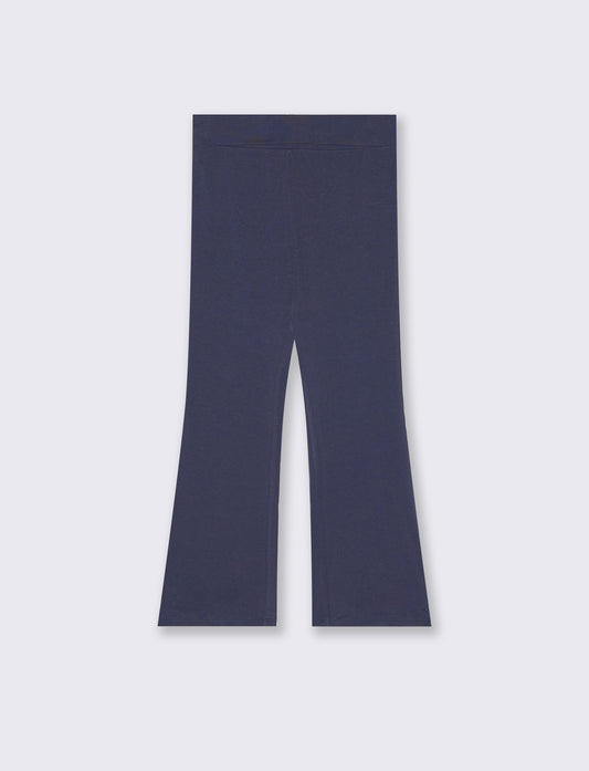 Leggings a zampa in jersey morbido - Blu