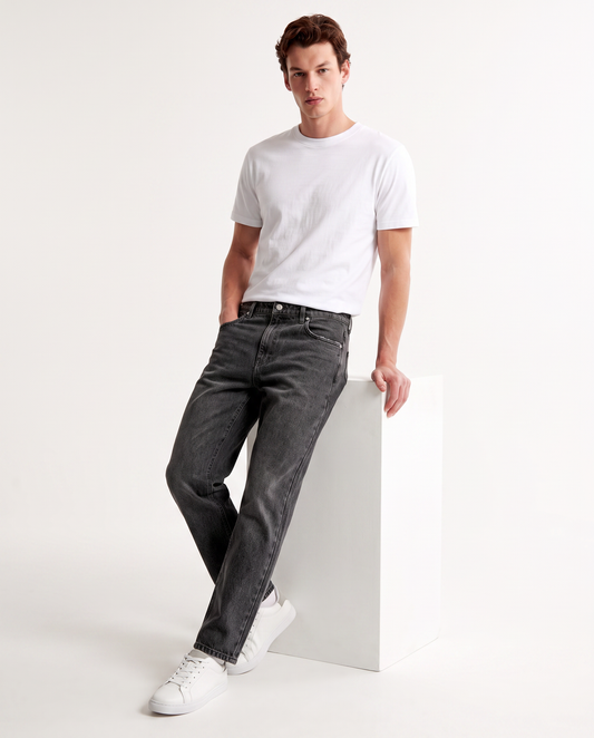 Jeans baggy fit grigio medio slavato - Grigio
