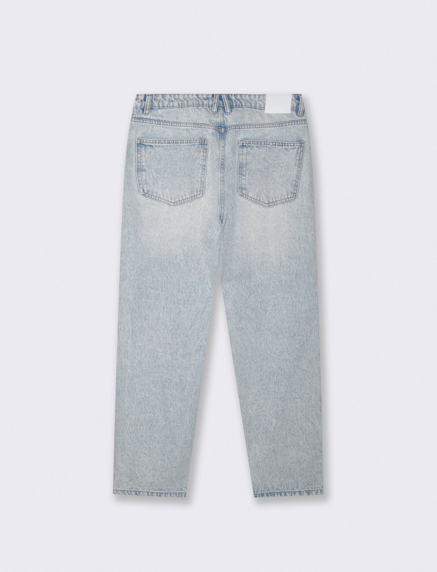 Jeans Baggy Fit Blu Chiaro Effetto Slavato - Denim