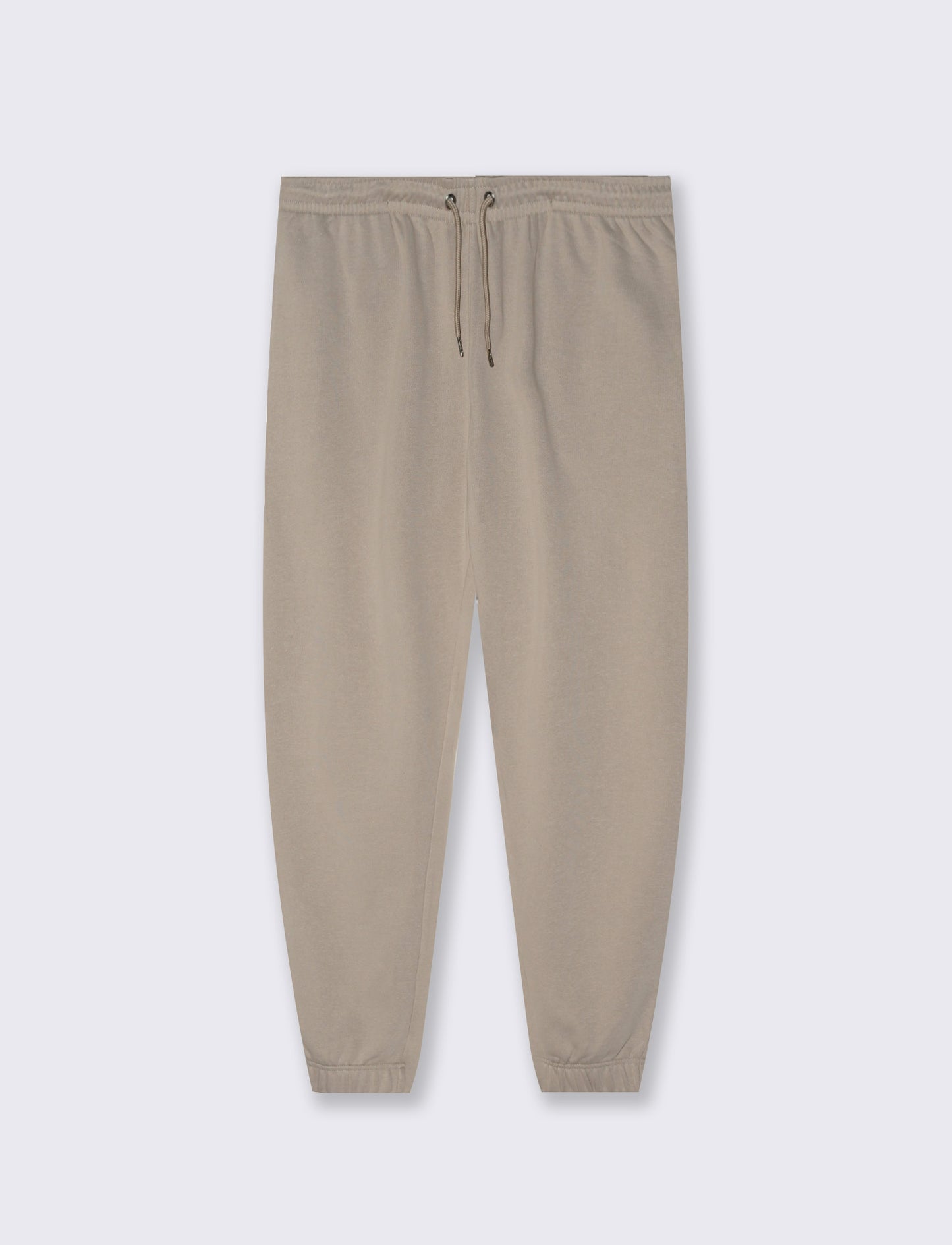 Pantaloni Jogger Basic in Felpa con Elastico - Beige