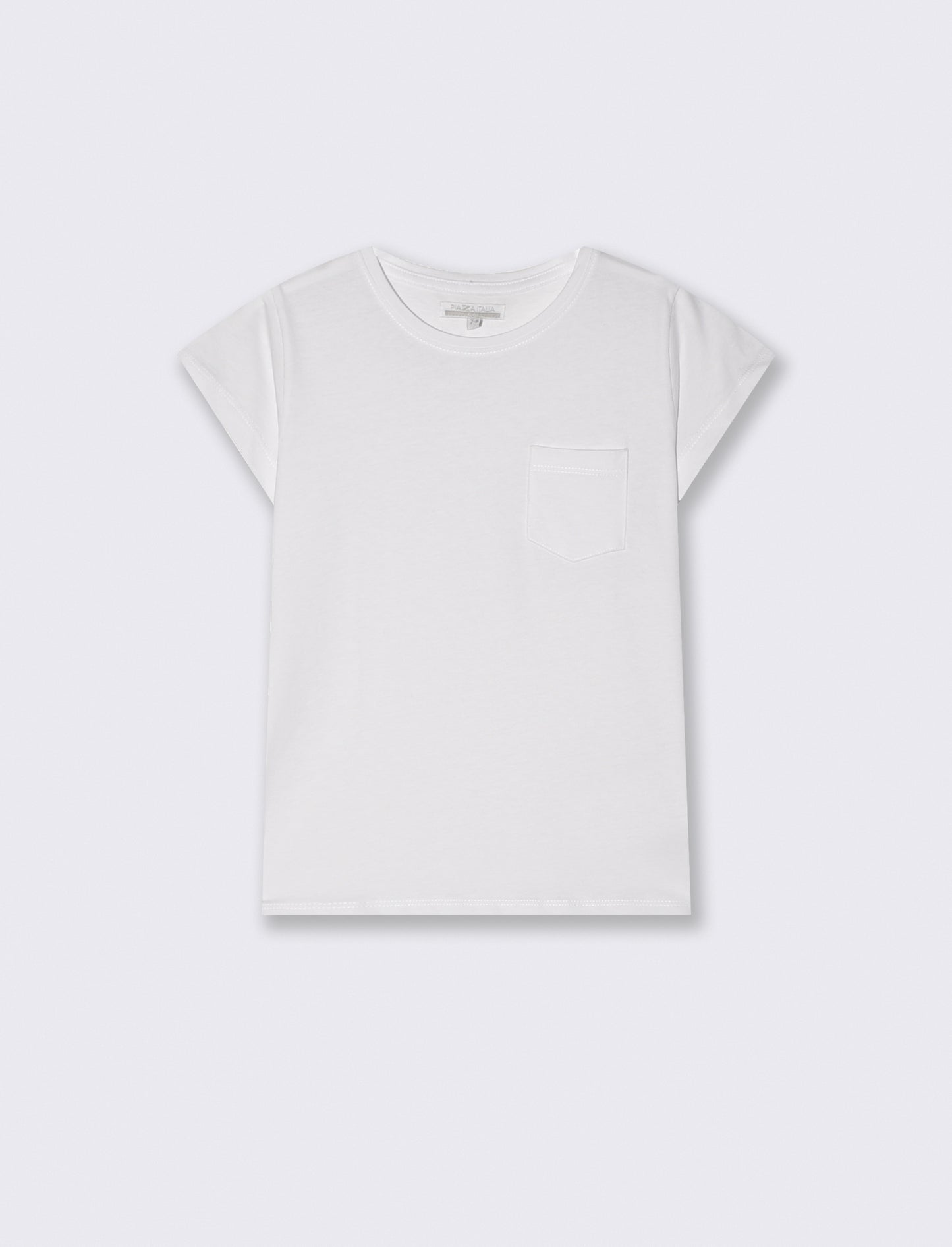 Short sleeve T-shirt for girls with pocket - White