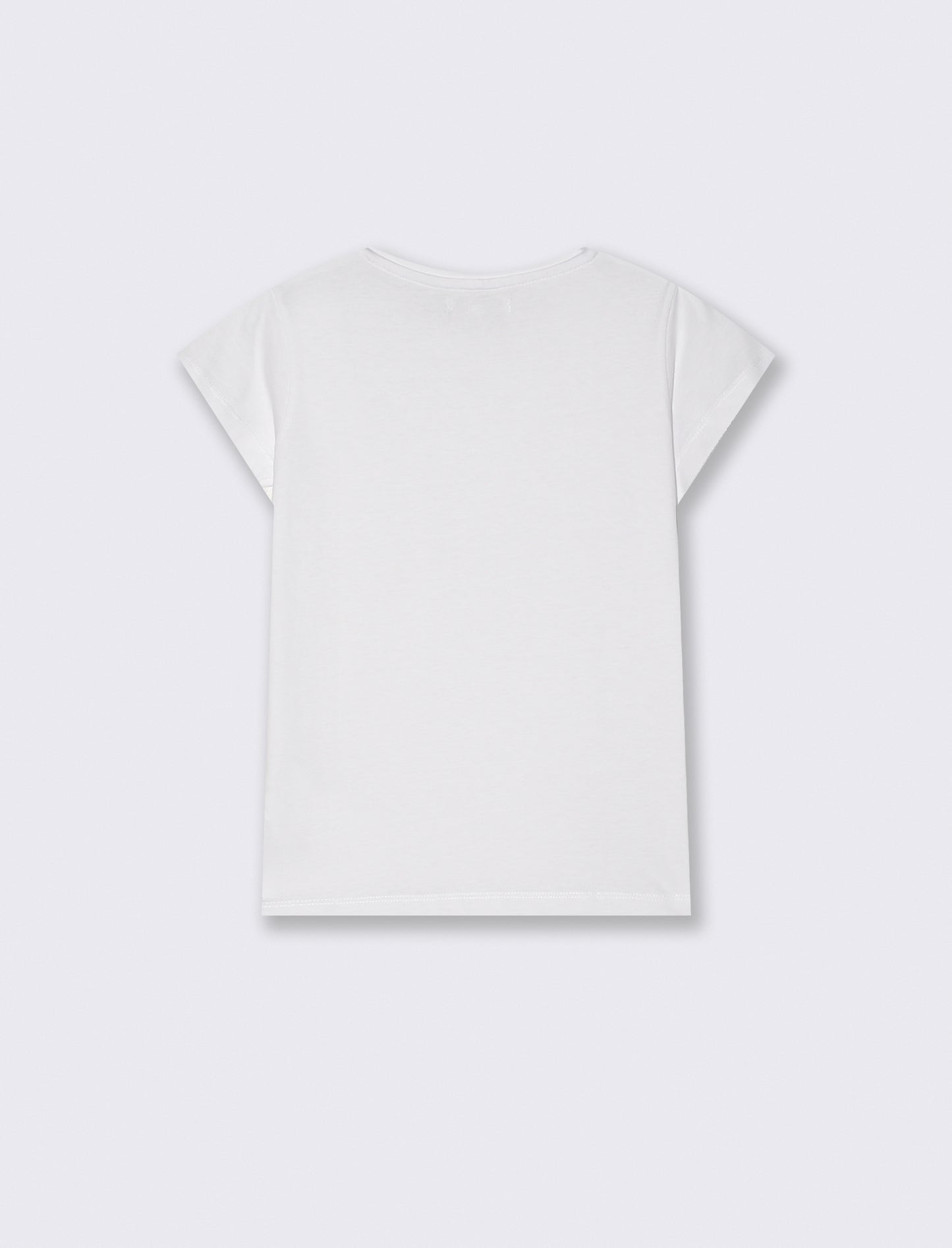 Short sleeve T-shirt for girls with pocket - White