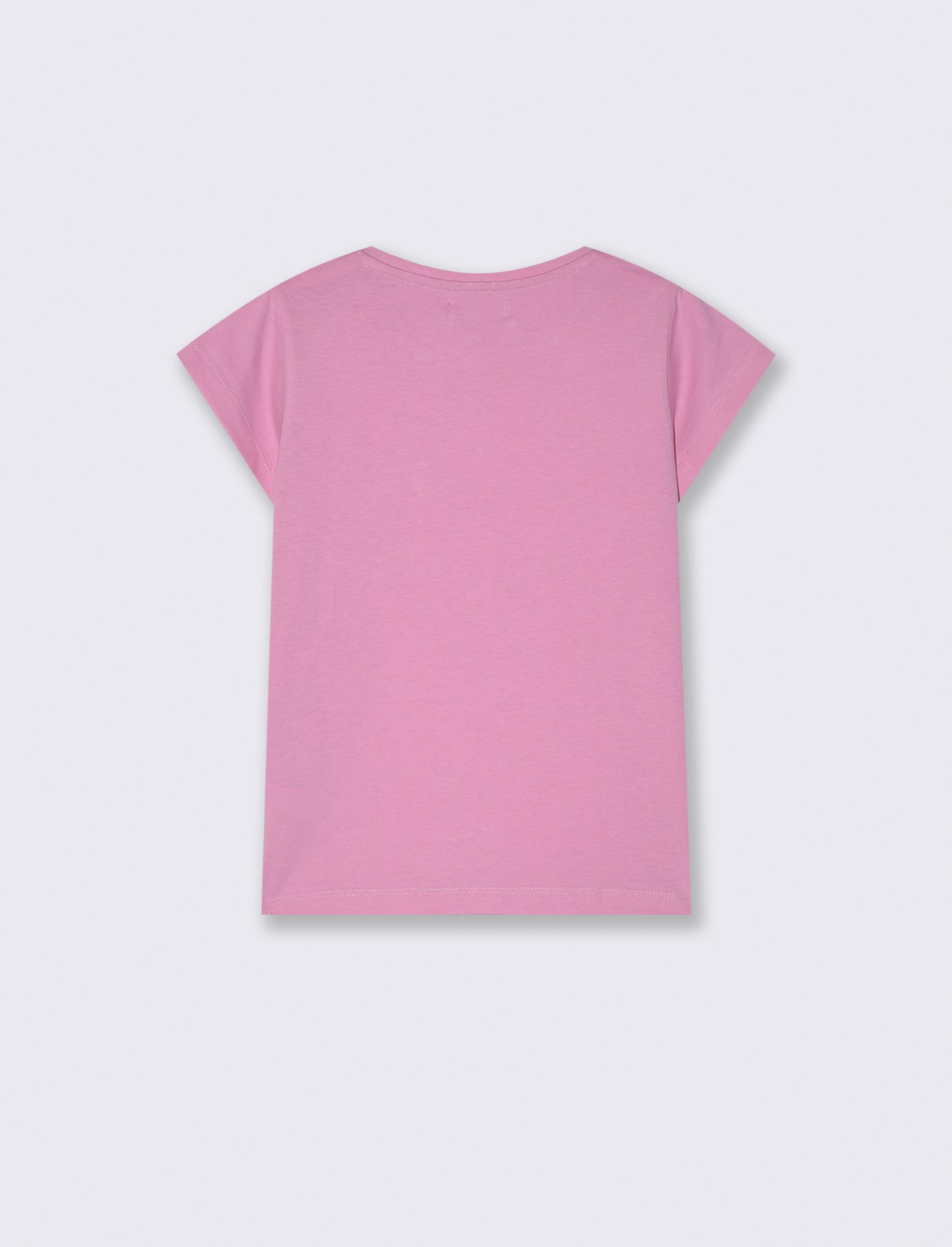 T-shirt manica corta bambina con taschino - Rosa