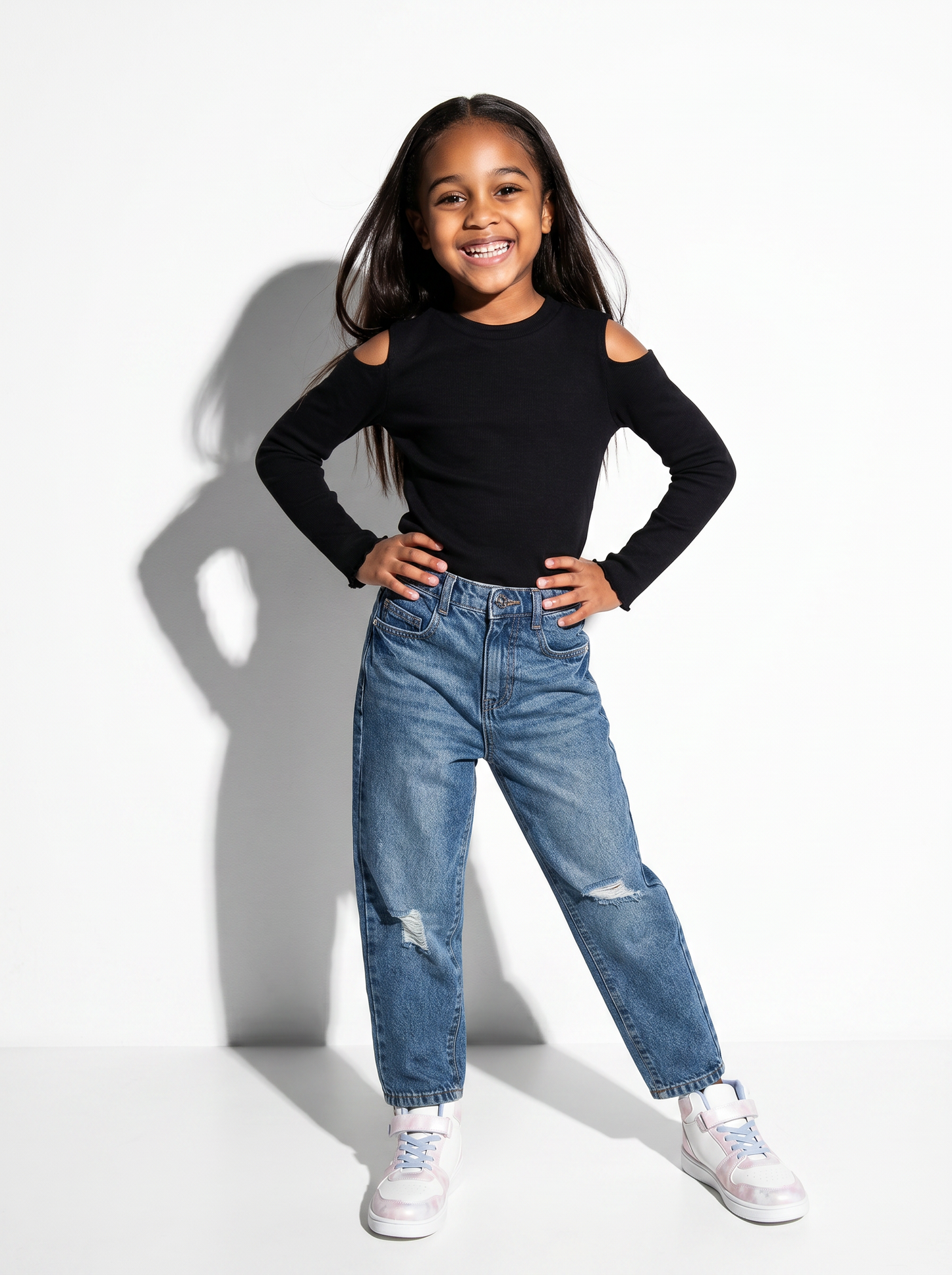 Jeans mom fit 5 tasche in denim cotone - Denim