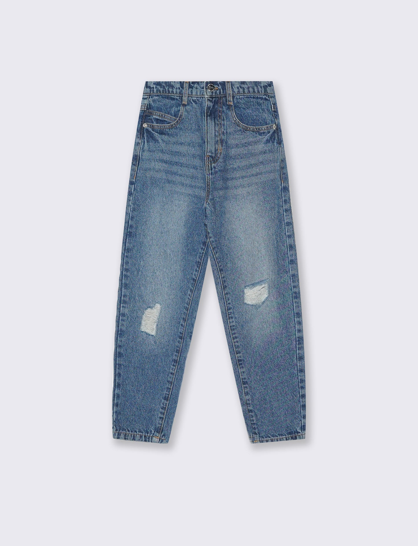 Jeans mom fit 5 tasche in denim cotone - Denim