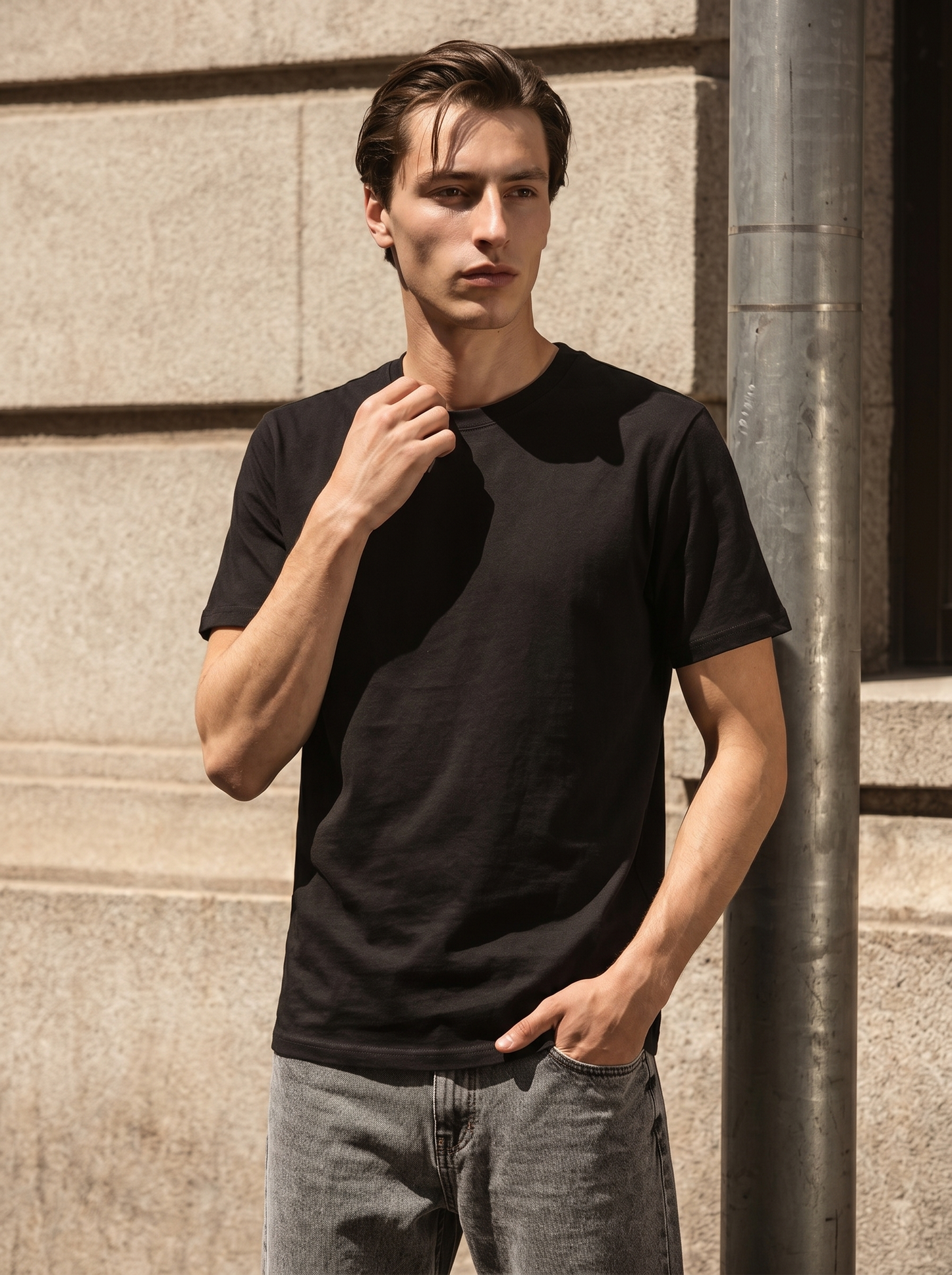 T-shirt Basic Cotone Premium Regular Fit - Nero