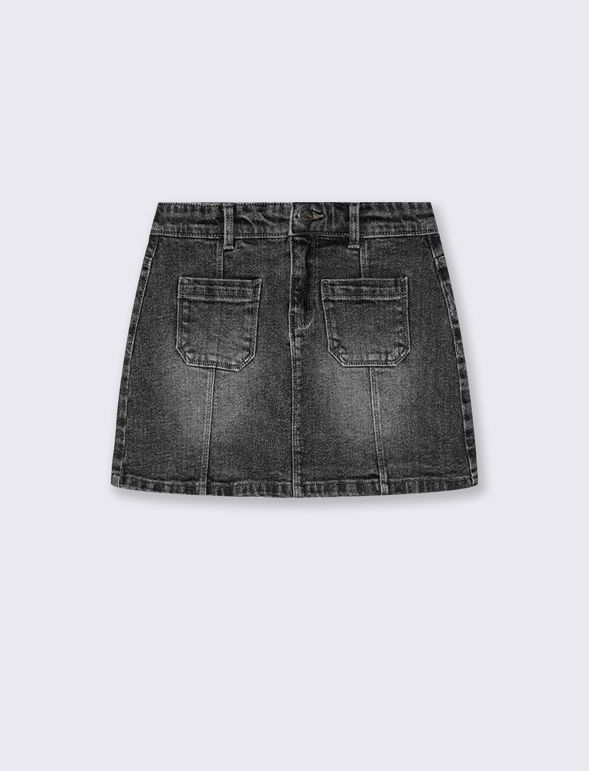 Denim mini skirt with 5 pockets - Black