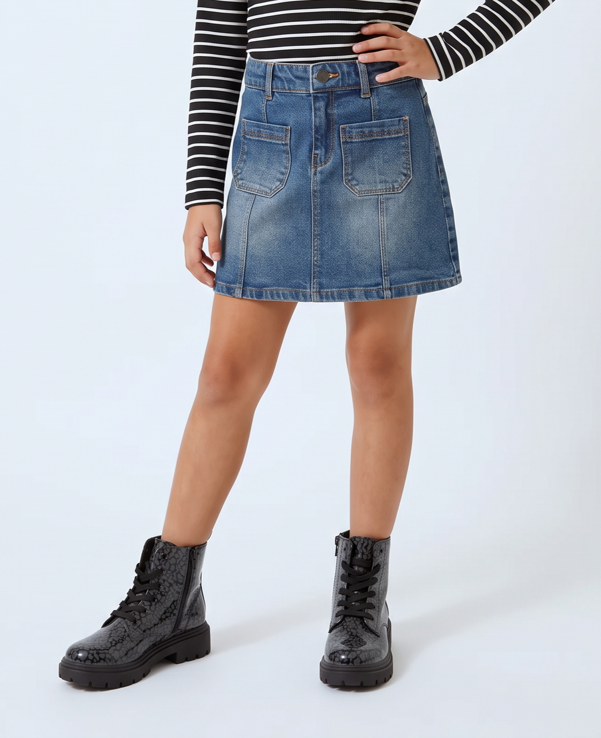 Minigonna denim elasticizzata 5 tasche - Denim