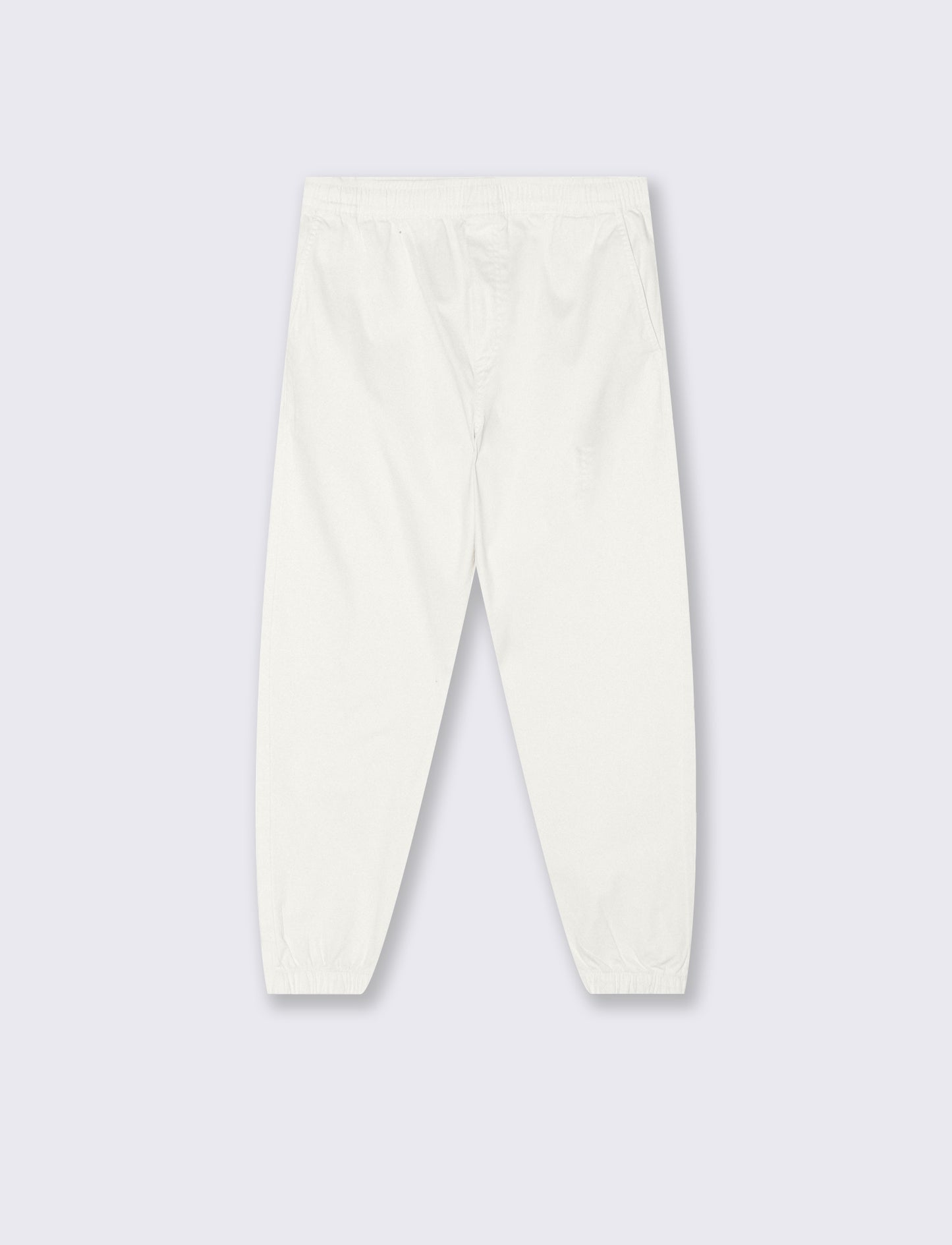 Adjustable Waist Jogger Pants - White