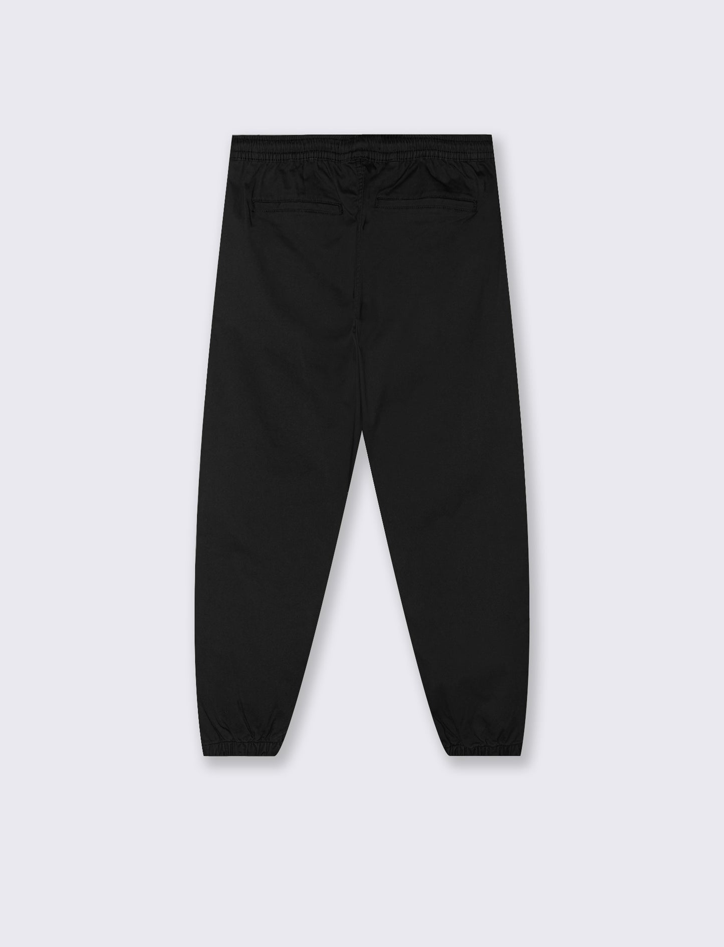 Adjustable Waist Jogger Pants - Black