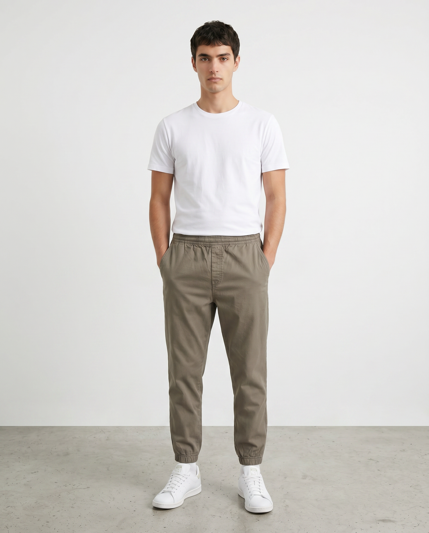 Pantaloni jogger con vita regolabile - Verde kaki