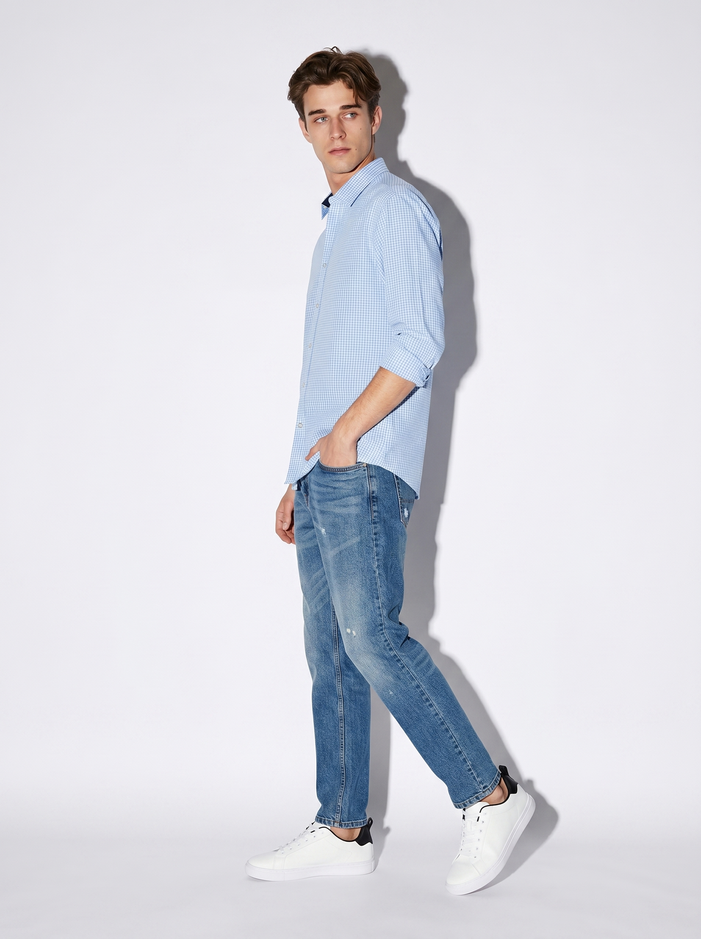 Regular Fit Easy Iron Cotton Shirt - Sky blue