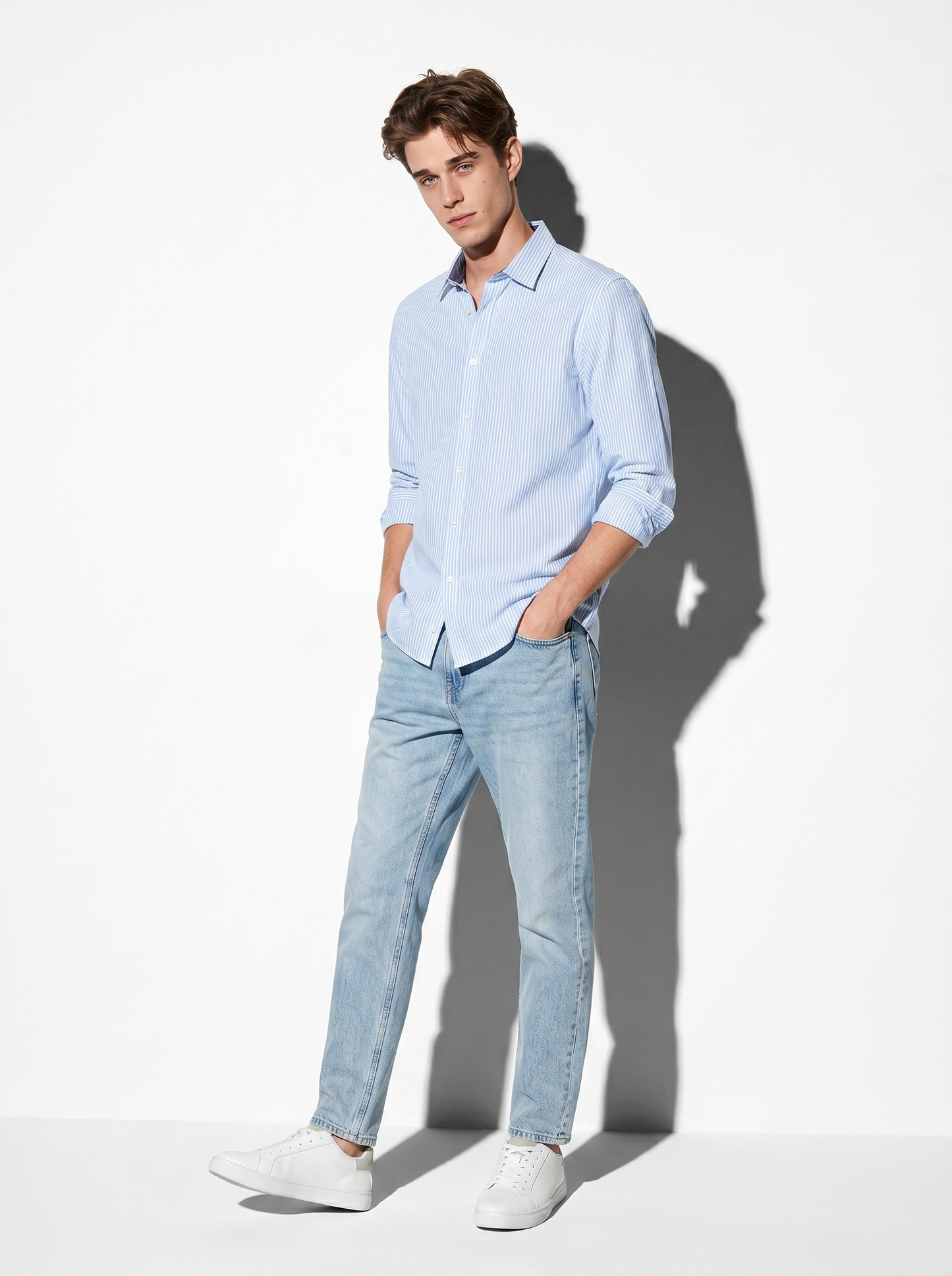 Regular Fit Easy Iron Cotton Shirt - Sky blue