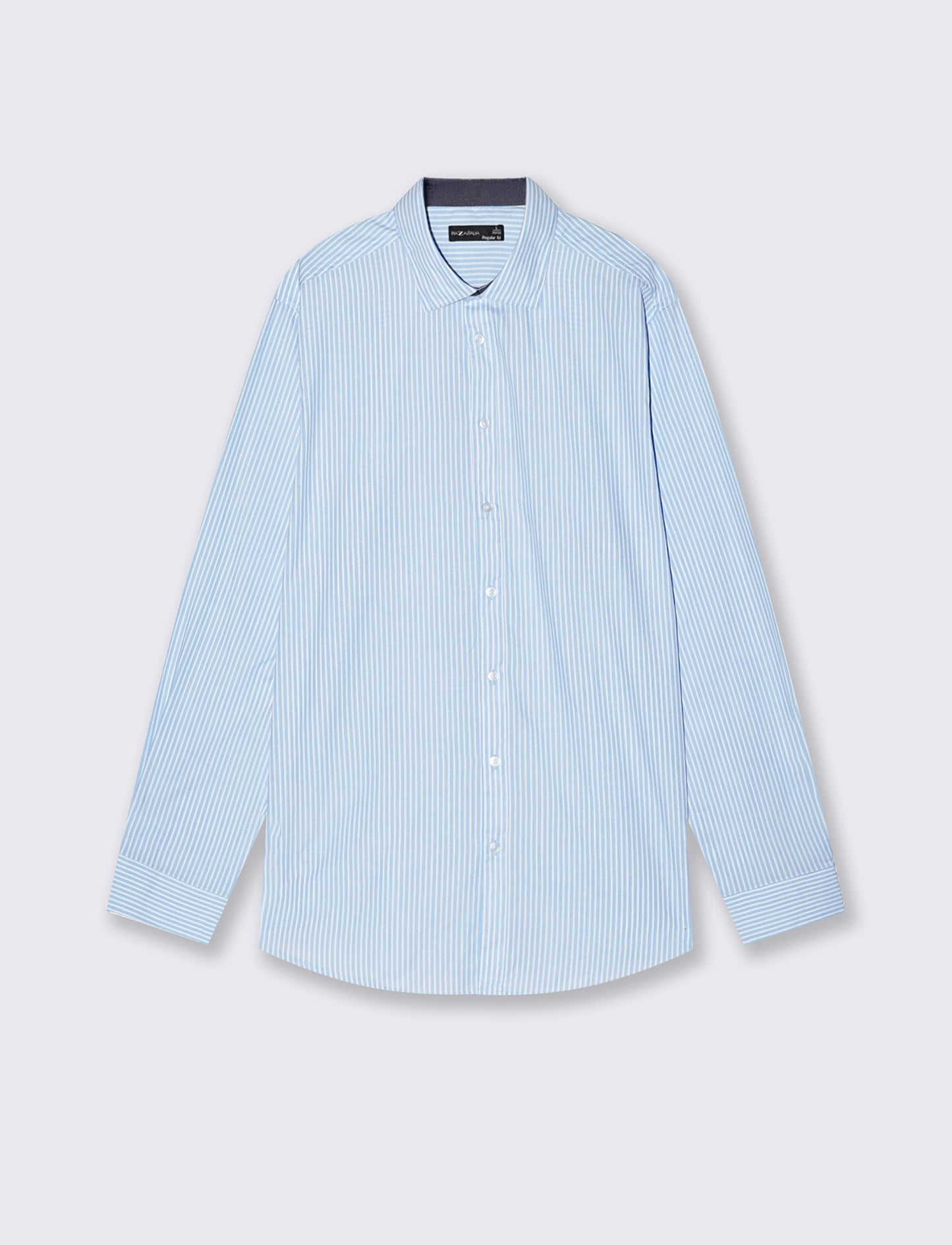 Camicia Regular Fit Easy Iron in Cotone - Azzurro