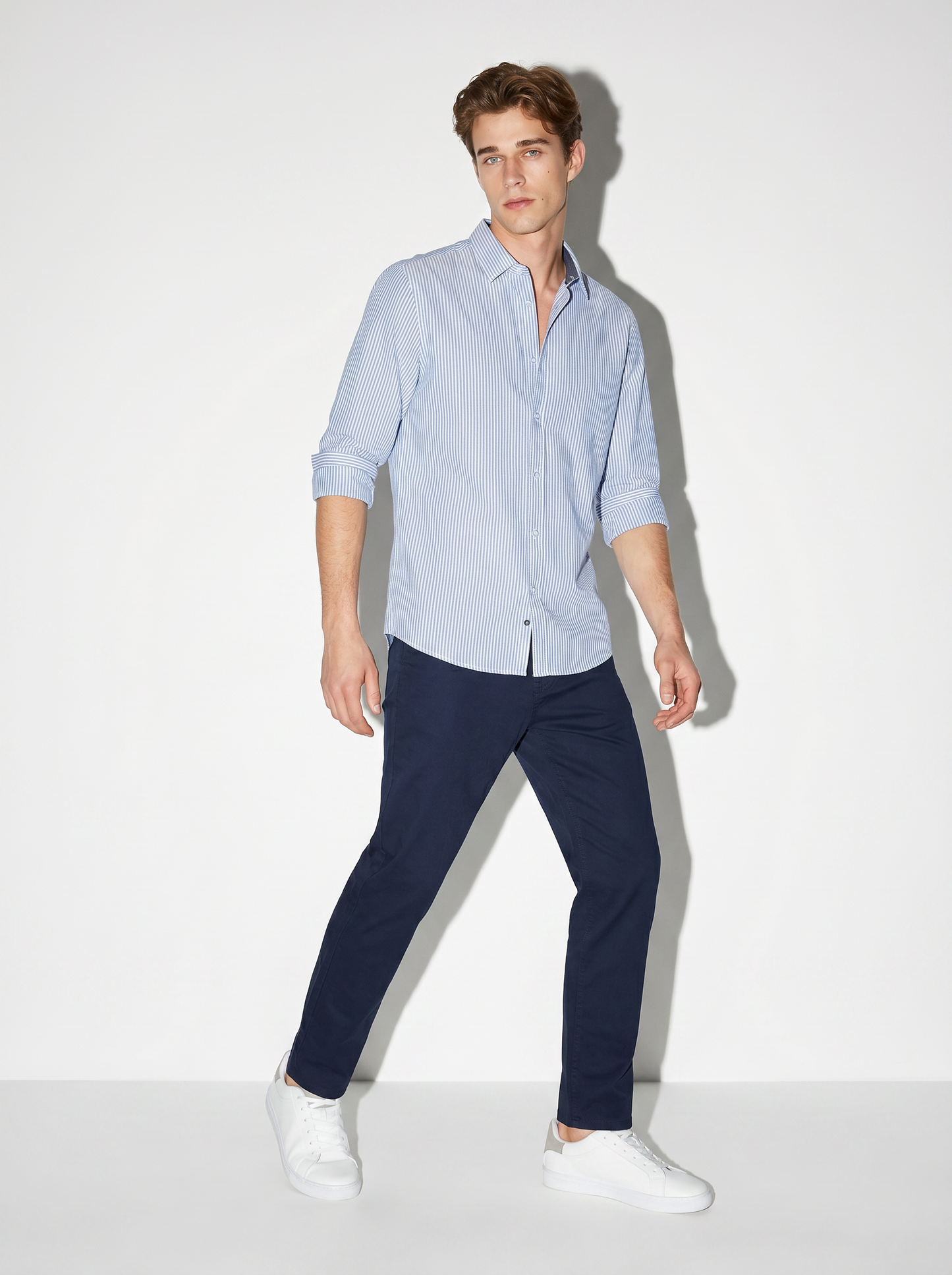 Regular Fit Easy Iron Cotton Shirt - Blue