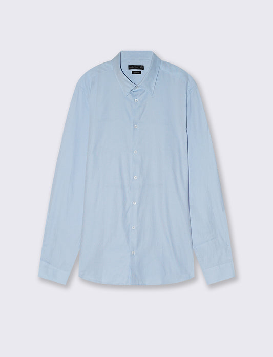 Camicia Oxford Regular Fit con Colletto Francese - Celeste
