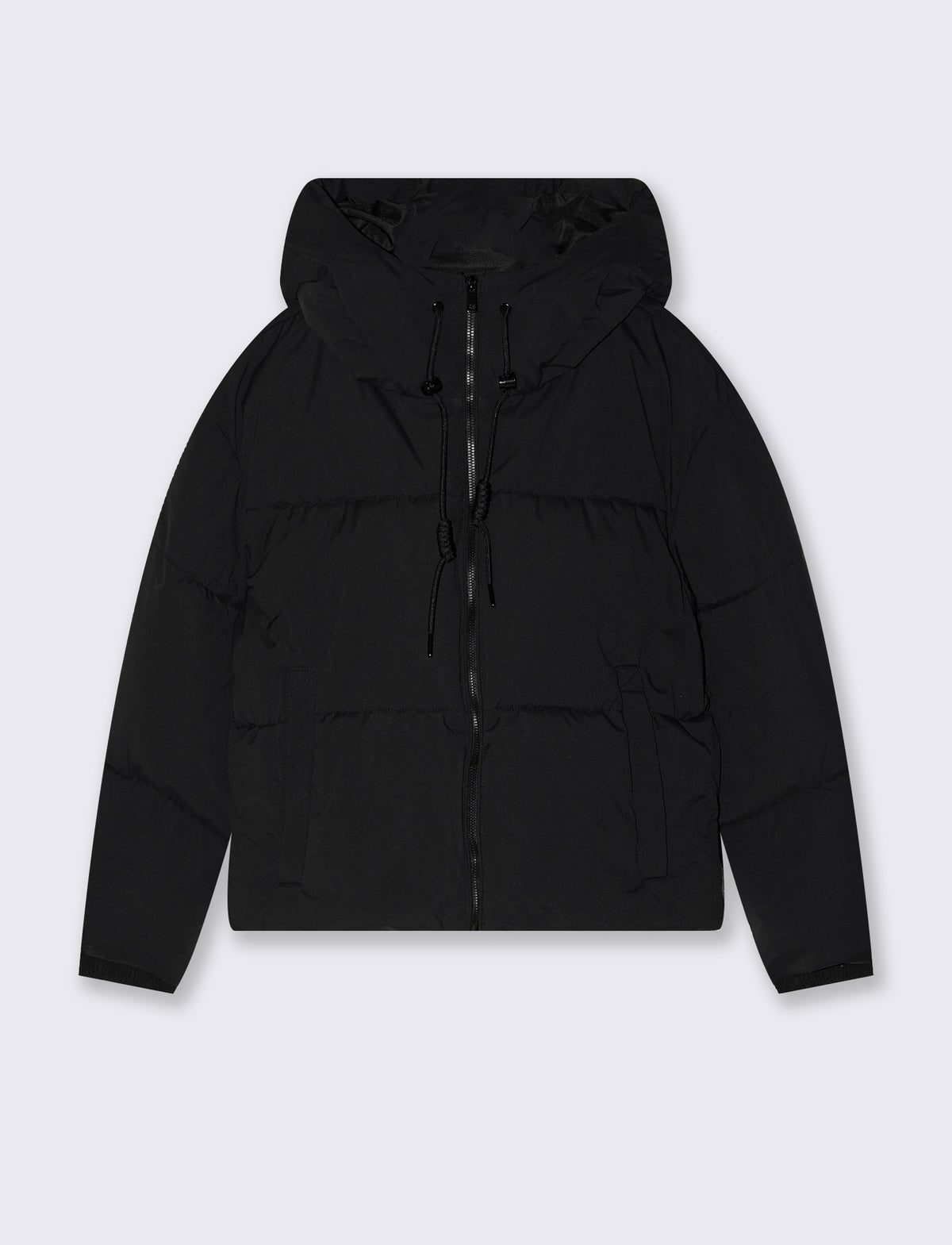 Padded jacket with hood and pockets - Black