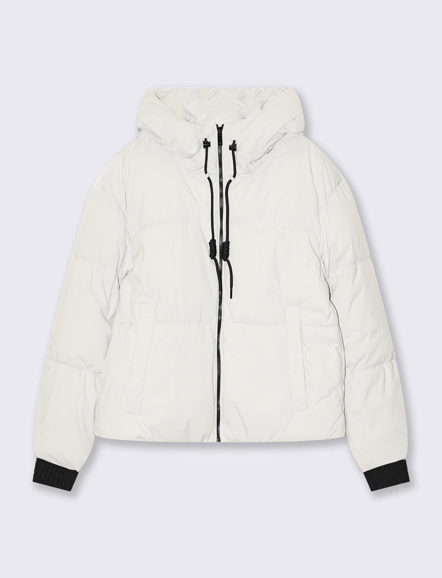 Giubbotto imbottito con cappuccio e tasche - Bianco gesso
