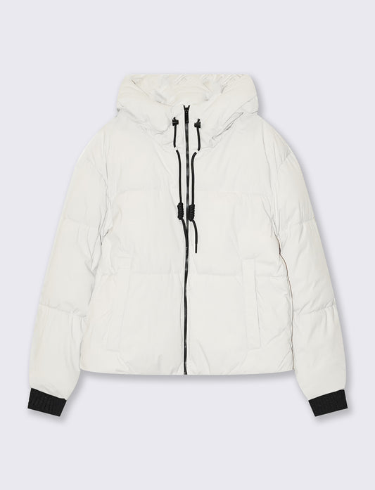 Giubbotto imbottito con cappuccio e tasche - Bianco gesso