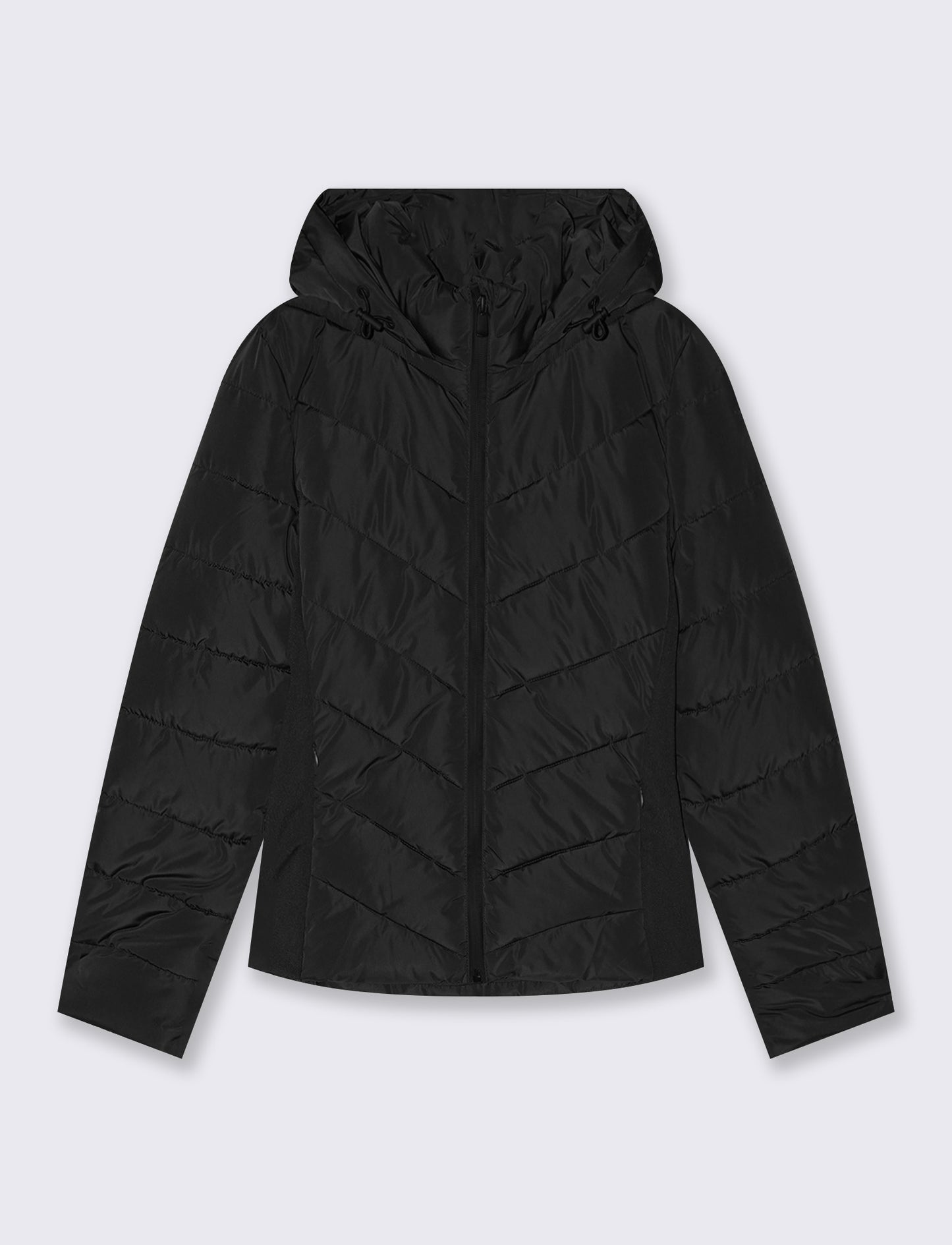 Giubbino slim con cappuccio elegante - Nero