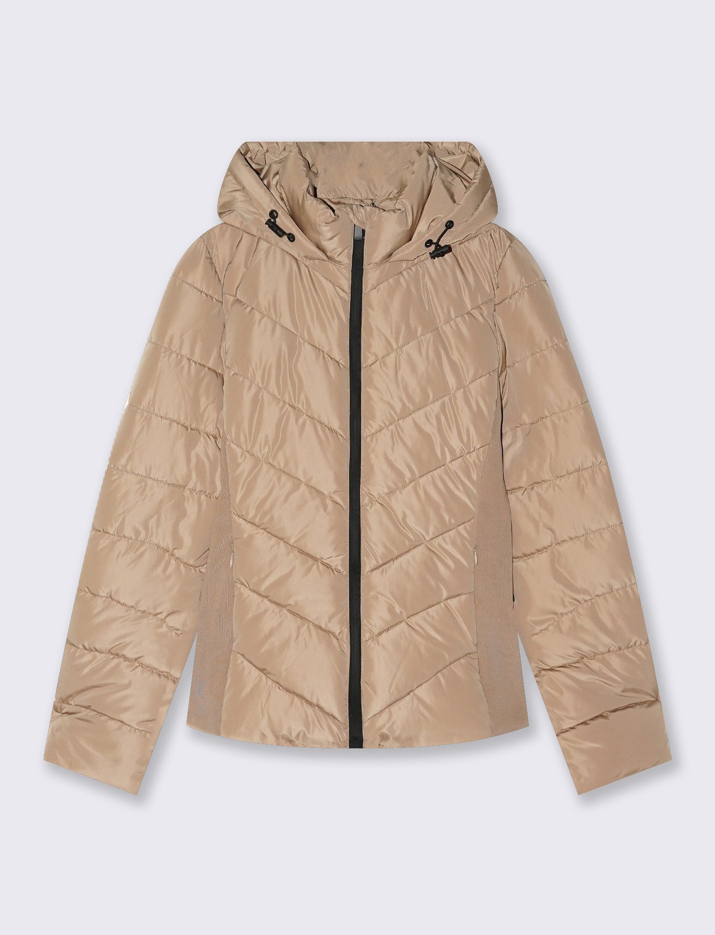 Giubbino slim con cappuccio elegante - Beige grano