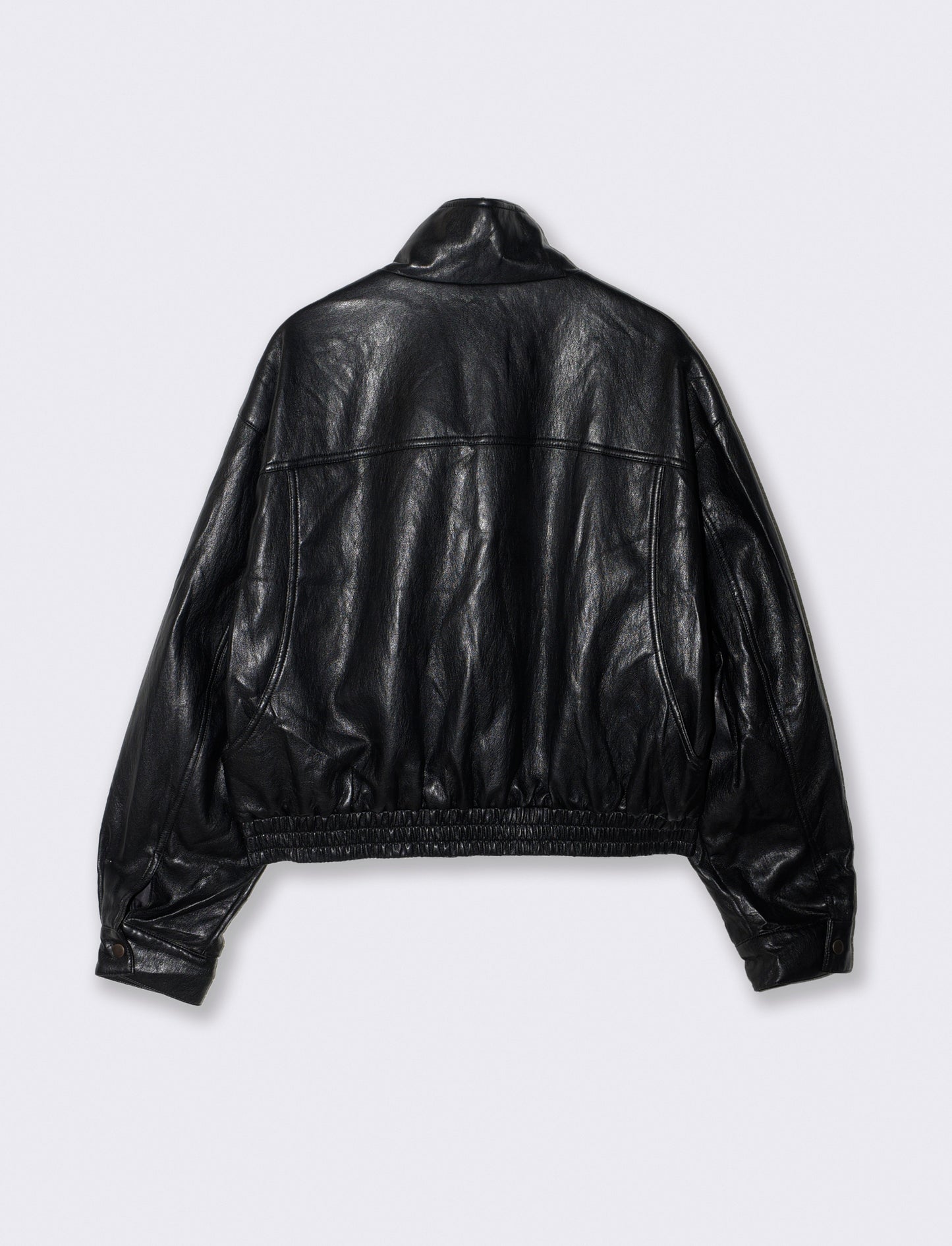 Trendy high-neck cropped bomber - Black