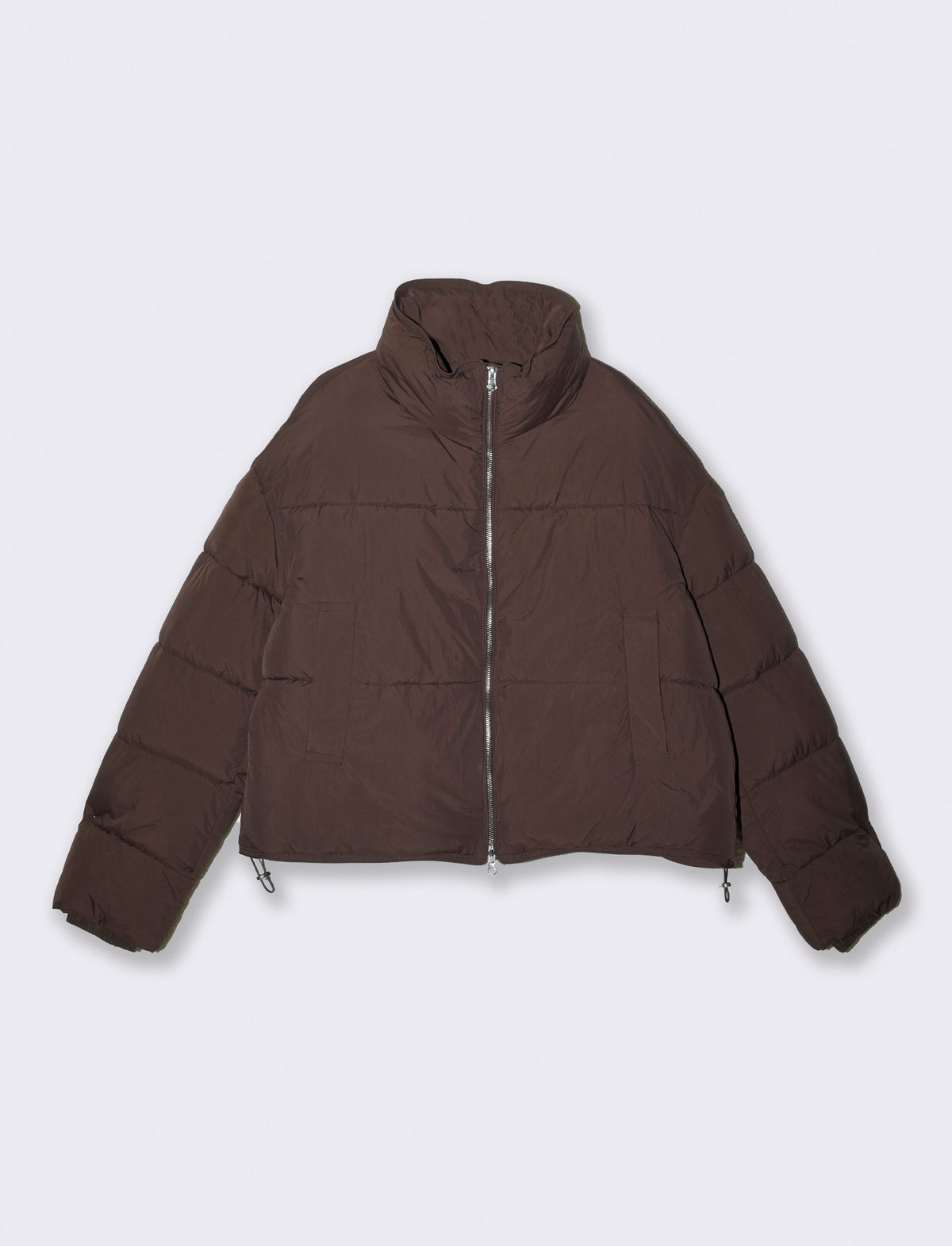 Bomber cropped con collo alto elegante - Moro