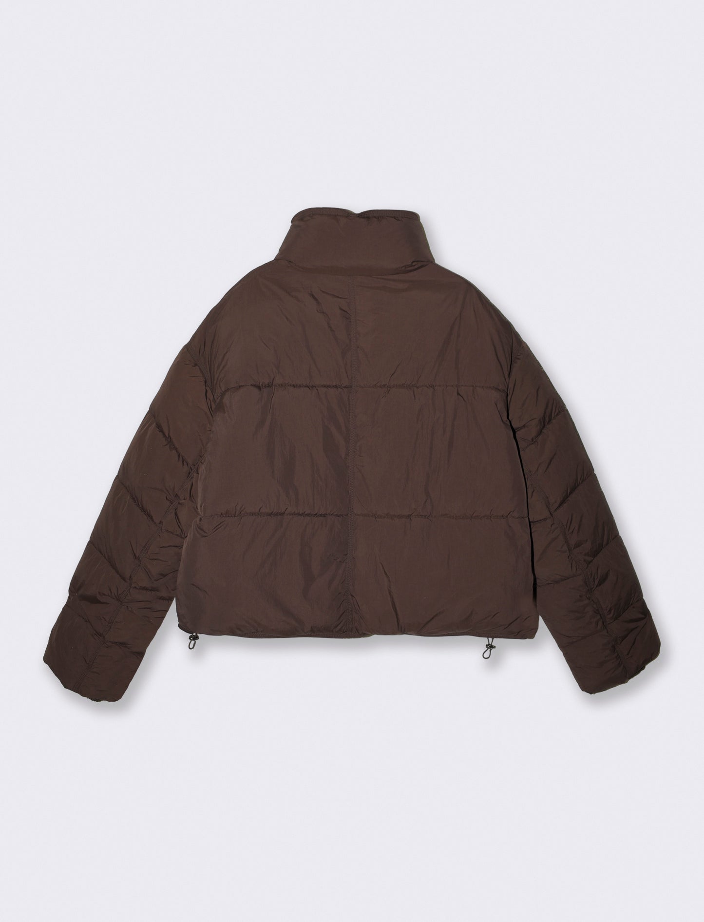 Bomber cropped con collo alto elegante - Moro