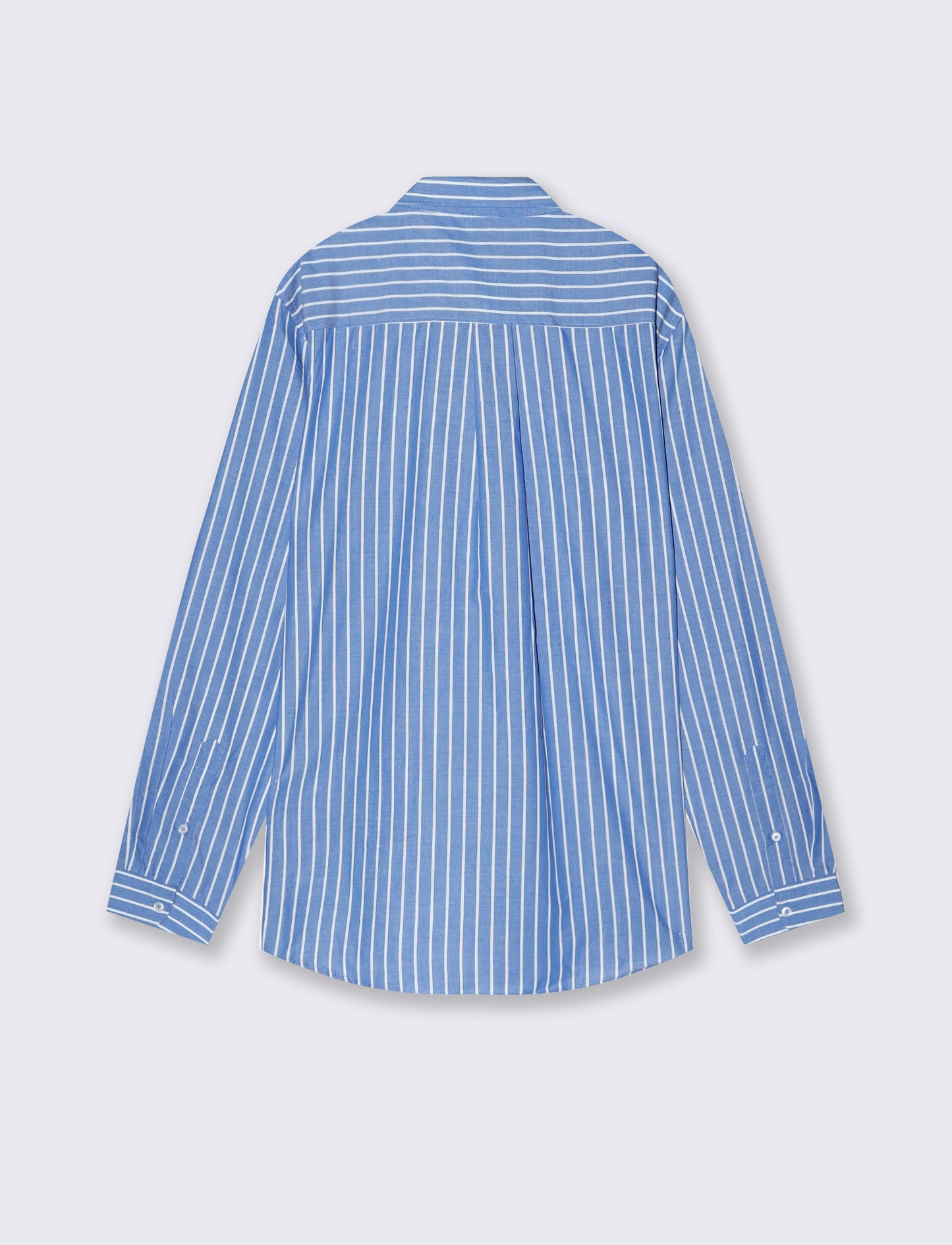 Regular fit striped cotton shirt - Sky blue