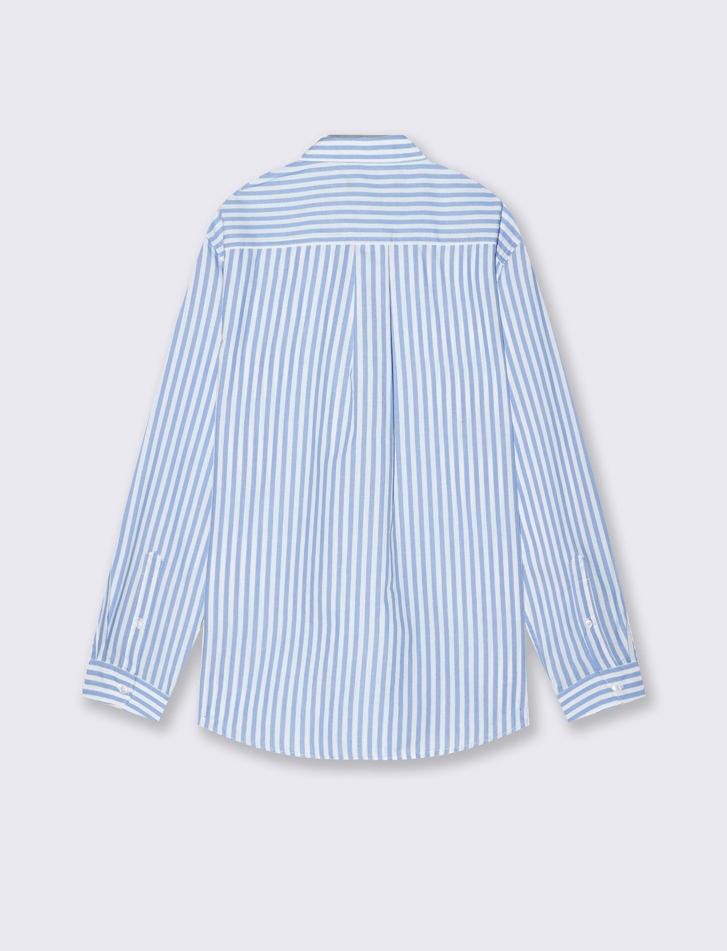 Regular fit striped cotton shirt - Sky blue