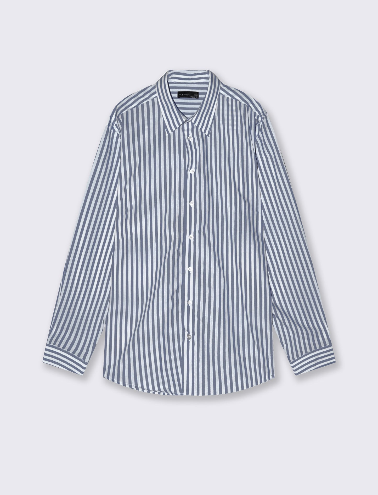 Regular fit striped cotton shirt - Blue
