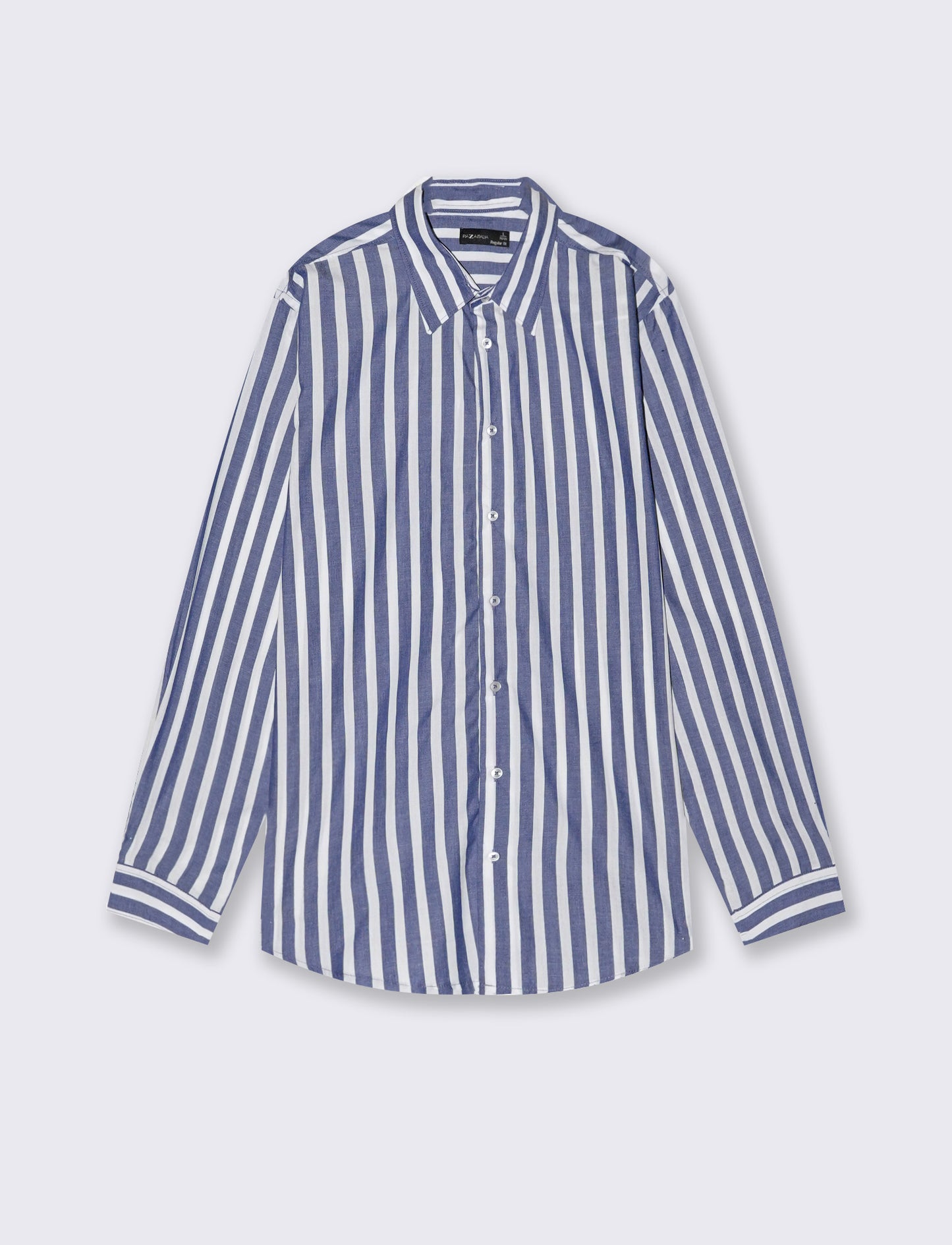 Camicia a righe regular fit in cotone - Bianco