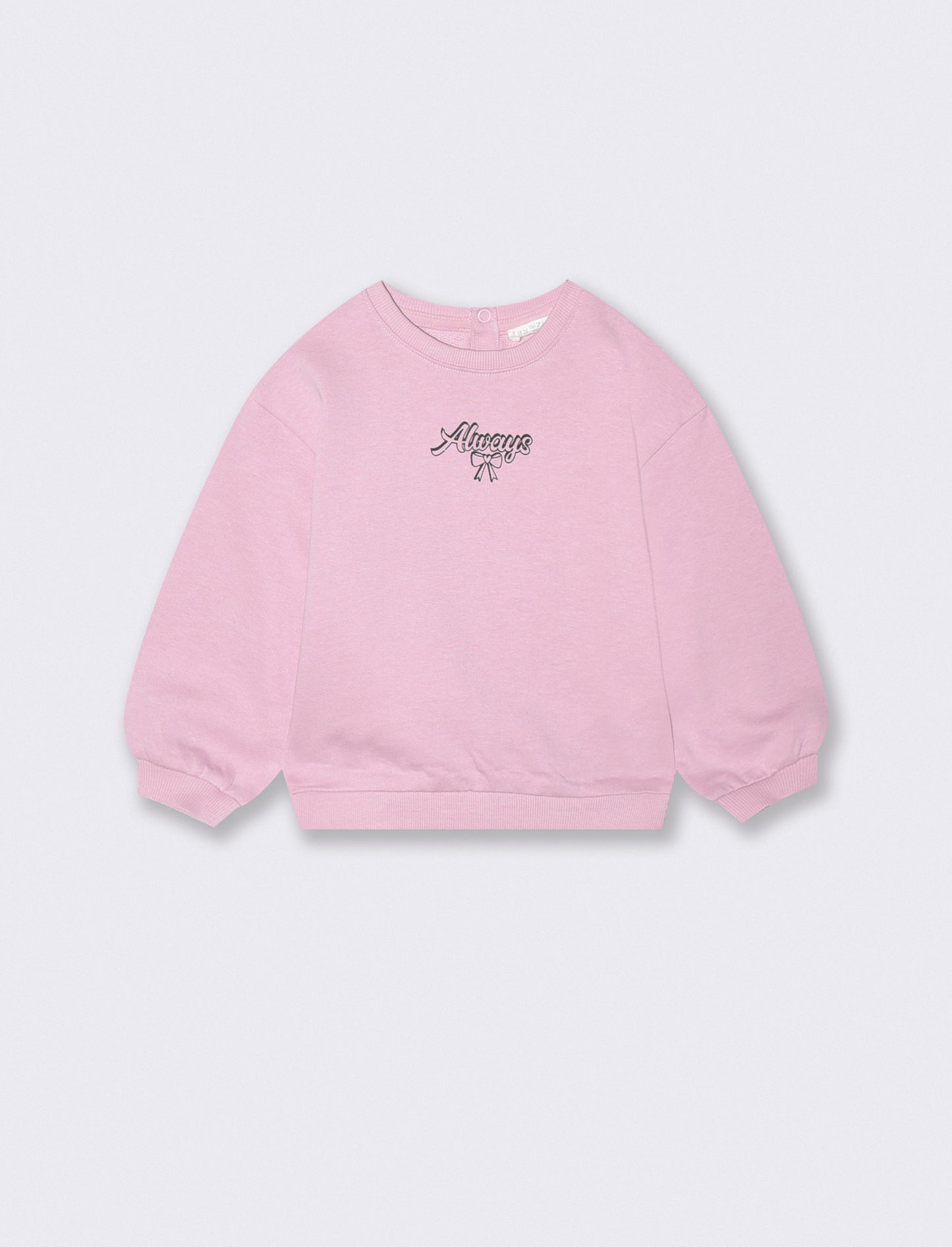 Felpa girocollo in cotone con stile - Rosa polvere