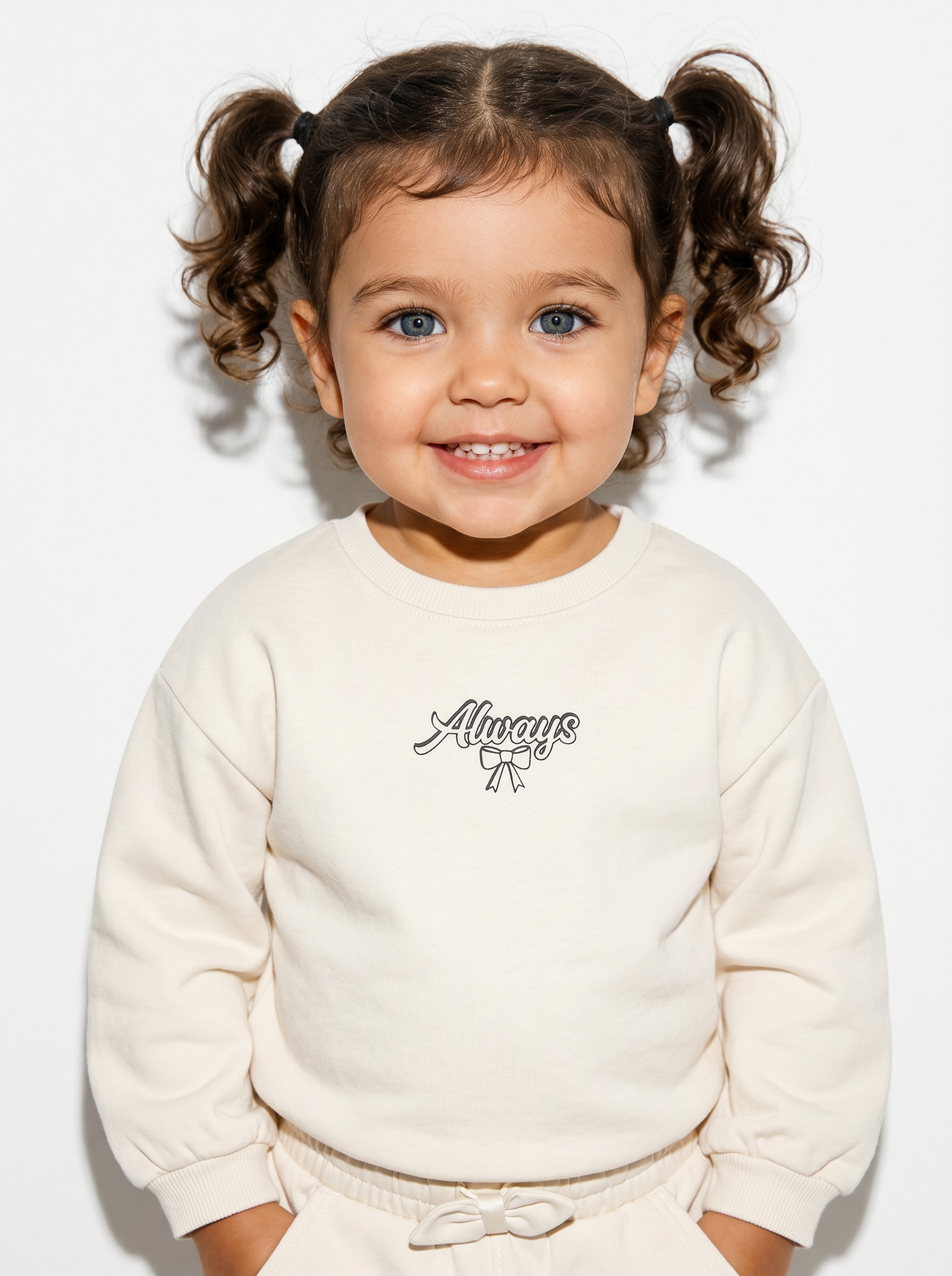 Felpa girocollo in cotone con stile - Beige