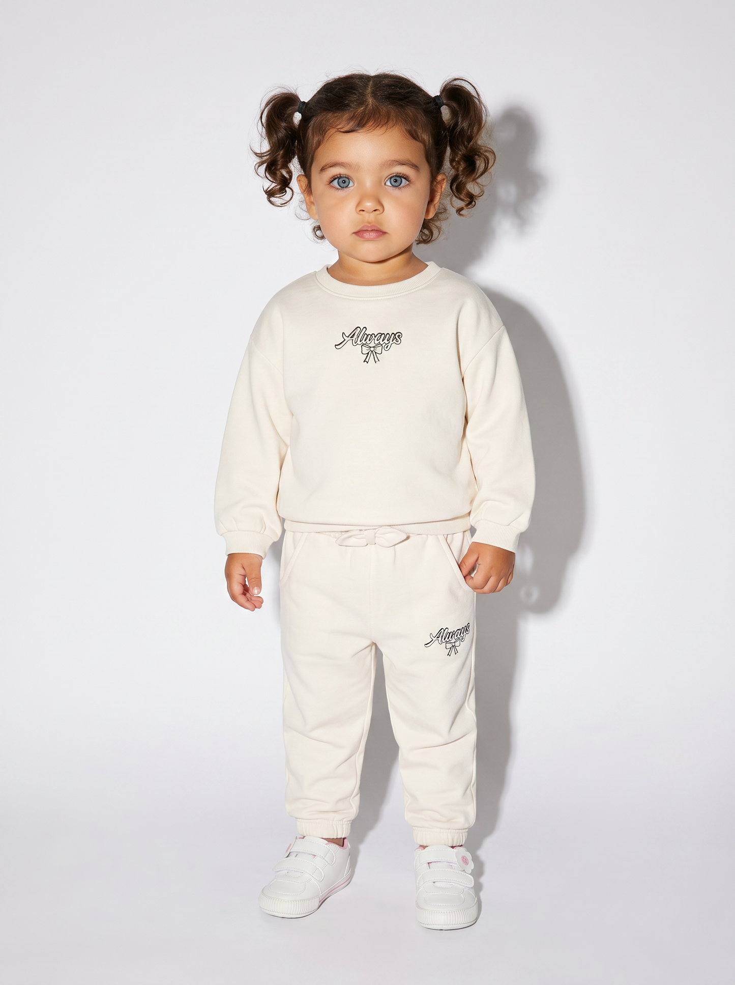 Felpa girocollo in cotone con stile - Beige