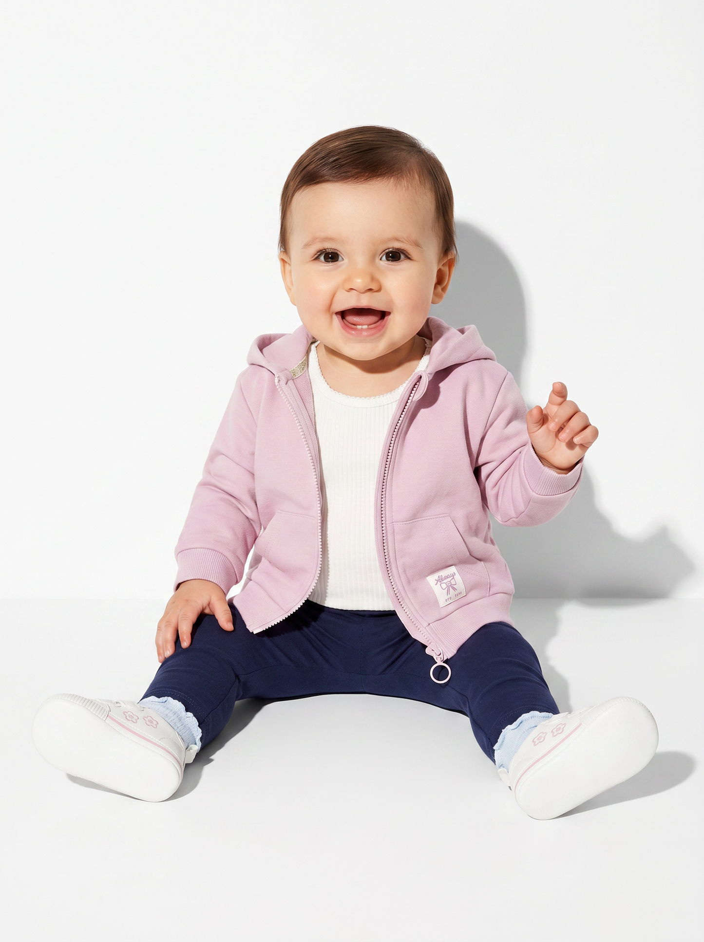 Versatile zip-up hoodie - Pink