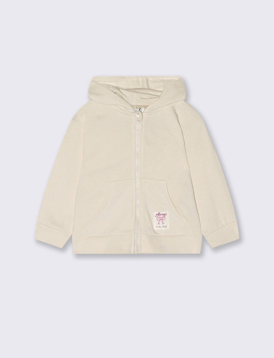 Felpa con cappuccio e zip versatile - Beige