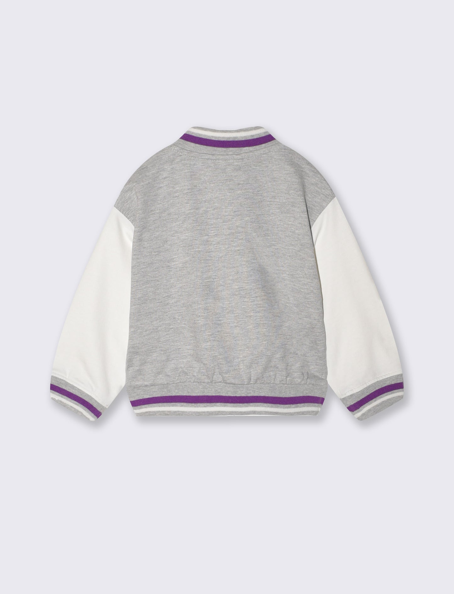 Giacca college in felpa con scollo a v - Grigio mel.