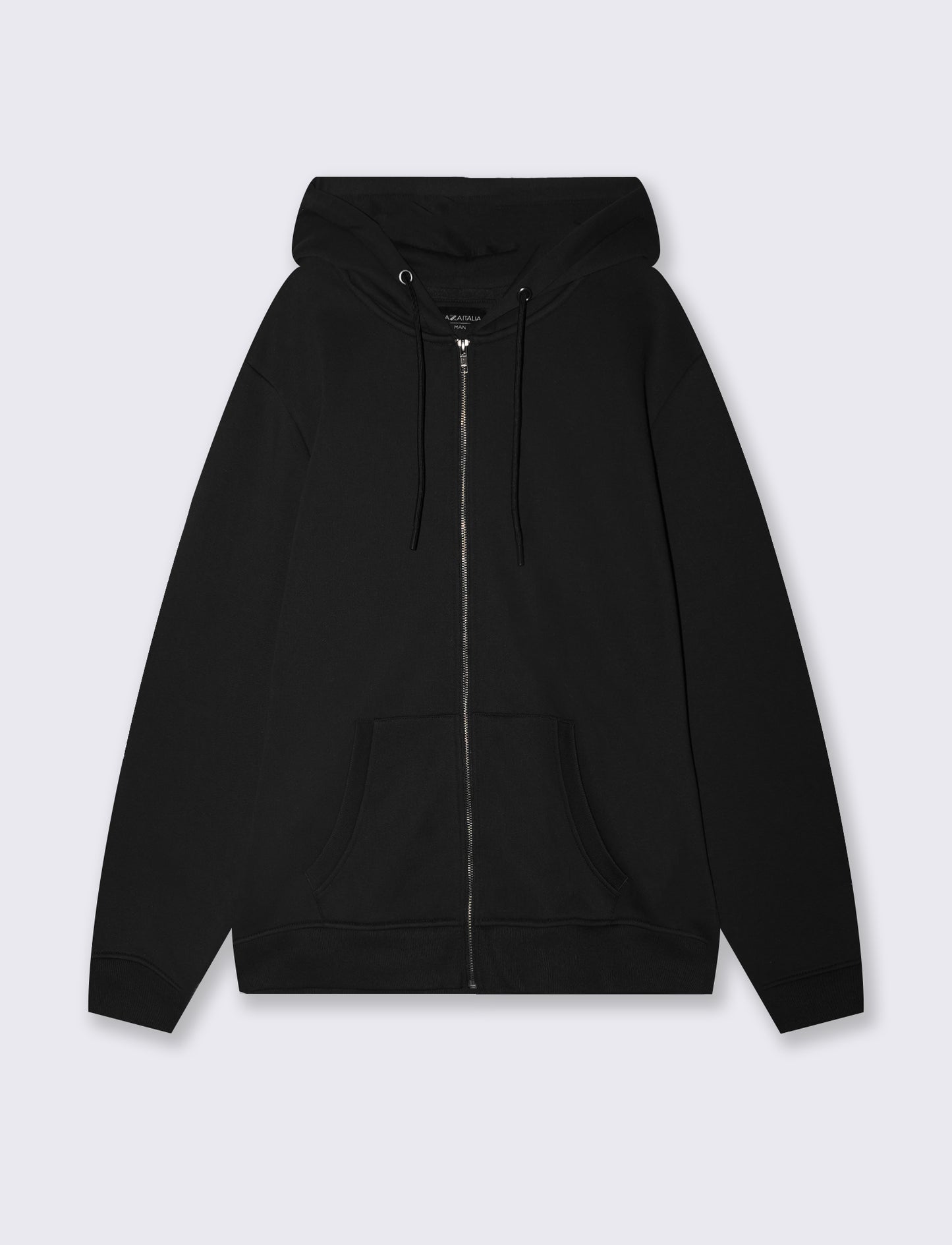 Felpa cappuccio con cerniera basic - Nero